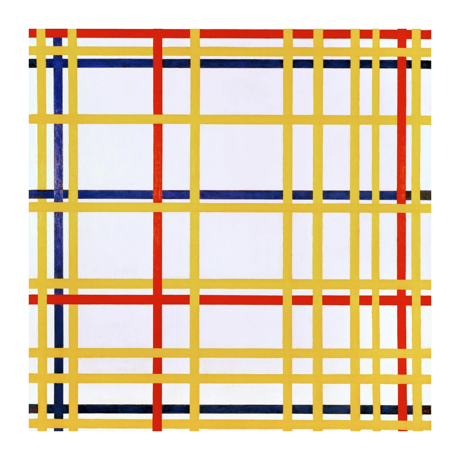 Bold Geometric Yellow Grid Abstract Wall Art