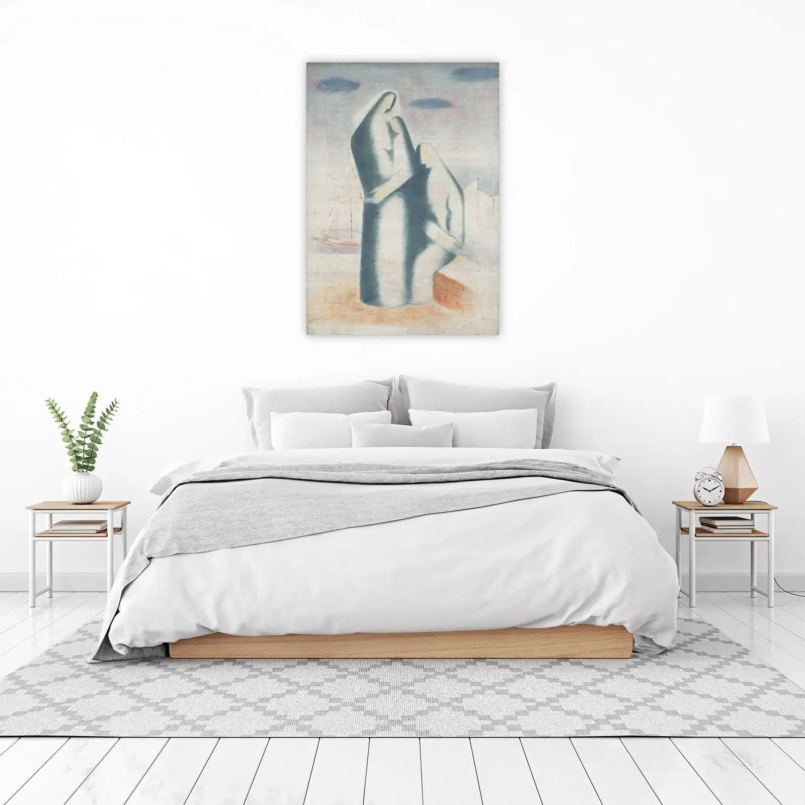 Serene Embrace Abstract Figures Wall Art