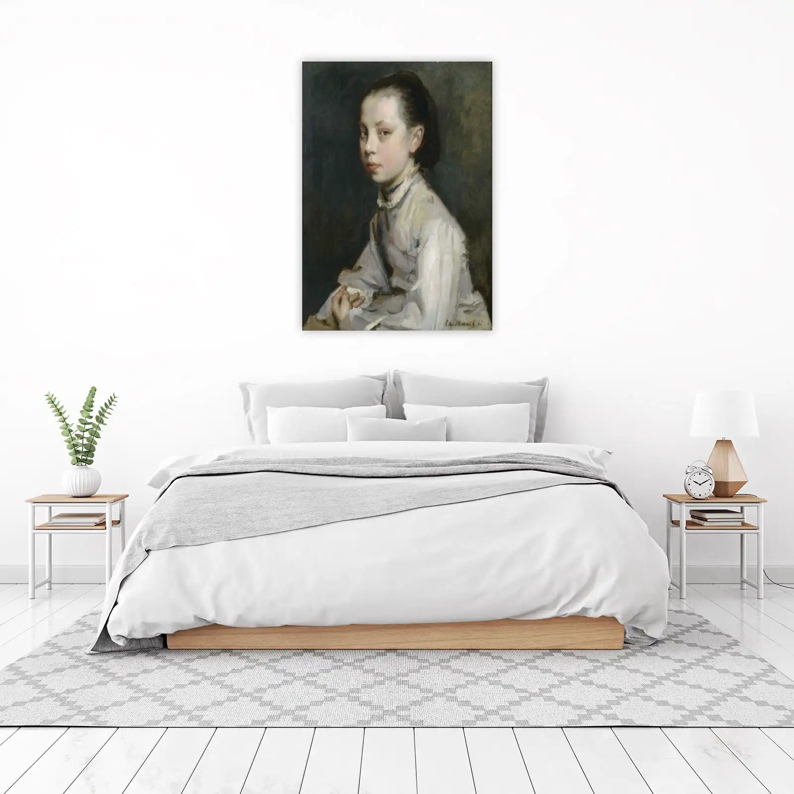 Elegant Girl Portrait Oil Painting Wall Art
