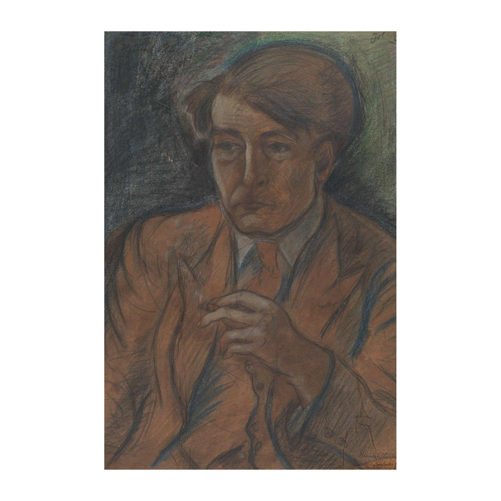 Man with Cigarette Portrait Wall Art