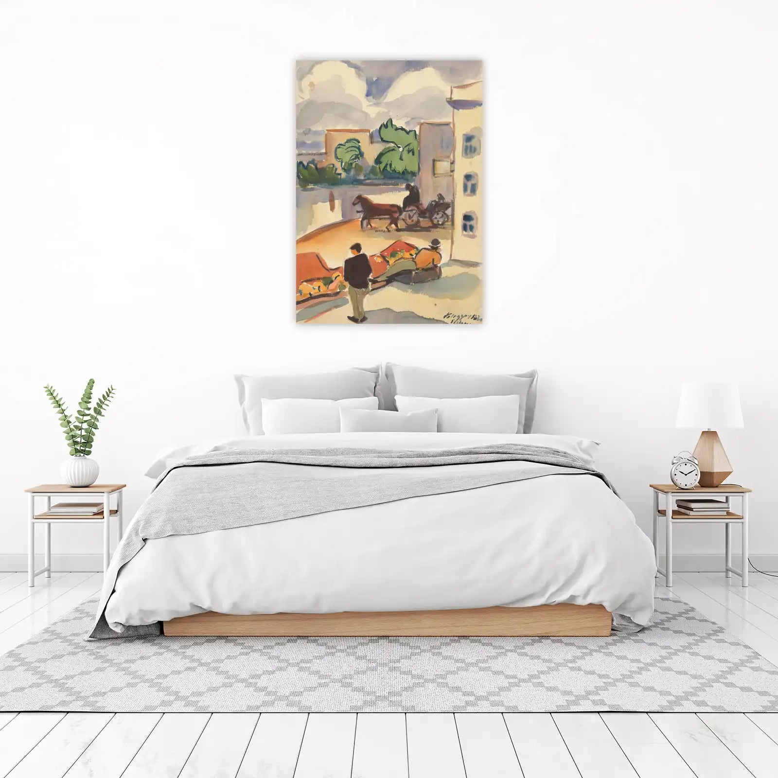 Urban Horse Carriage Scene Wall Art