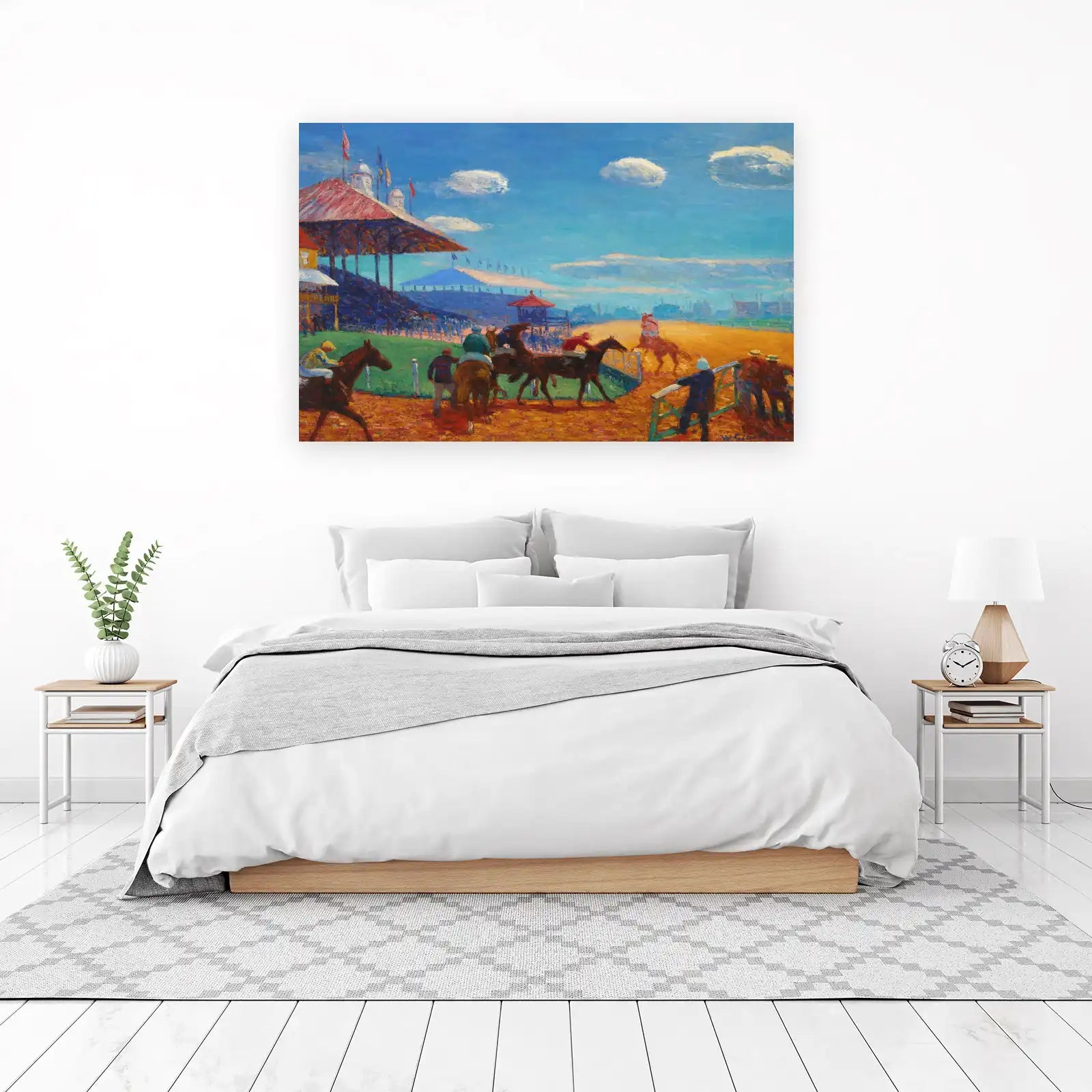 Vibrant Horse Racing Scene Wall Art