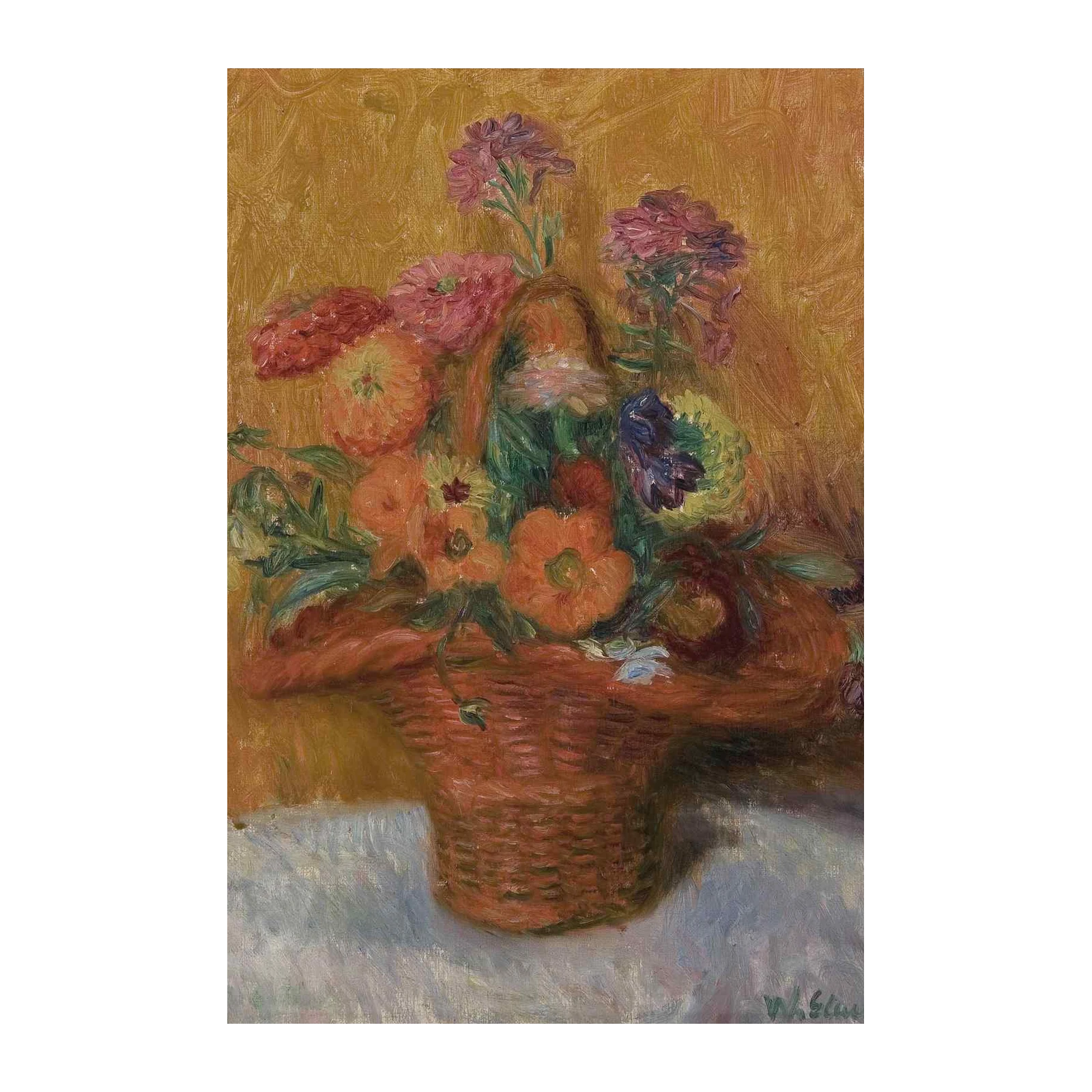 Impressionist Floral Basket Wall Art