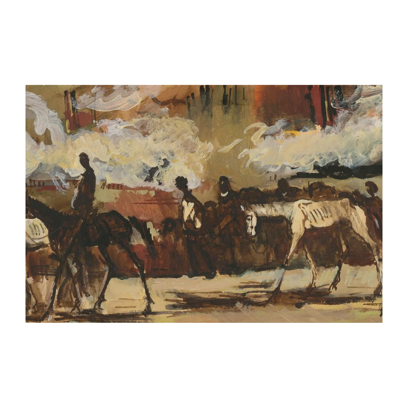 Majestic Horses & Figures Vintage Style Wall Art