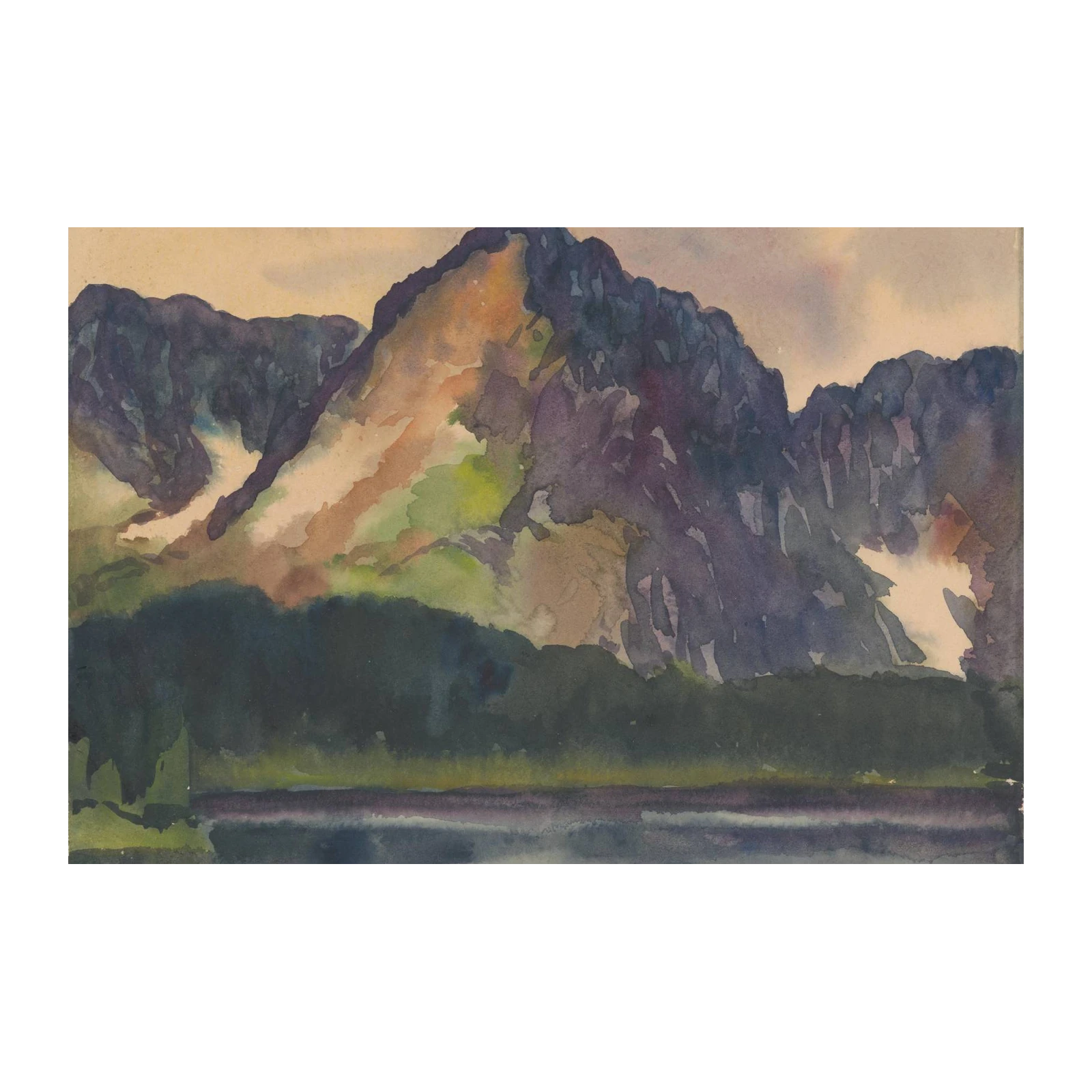 Serene Mountain Lake Landscape Wall Art