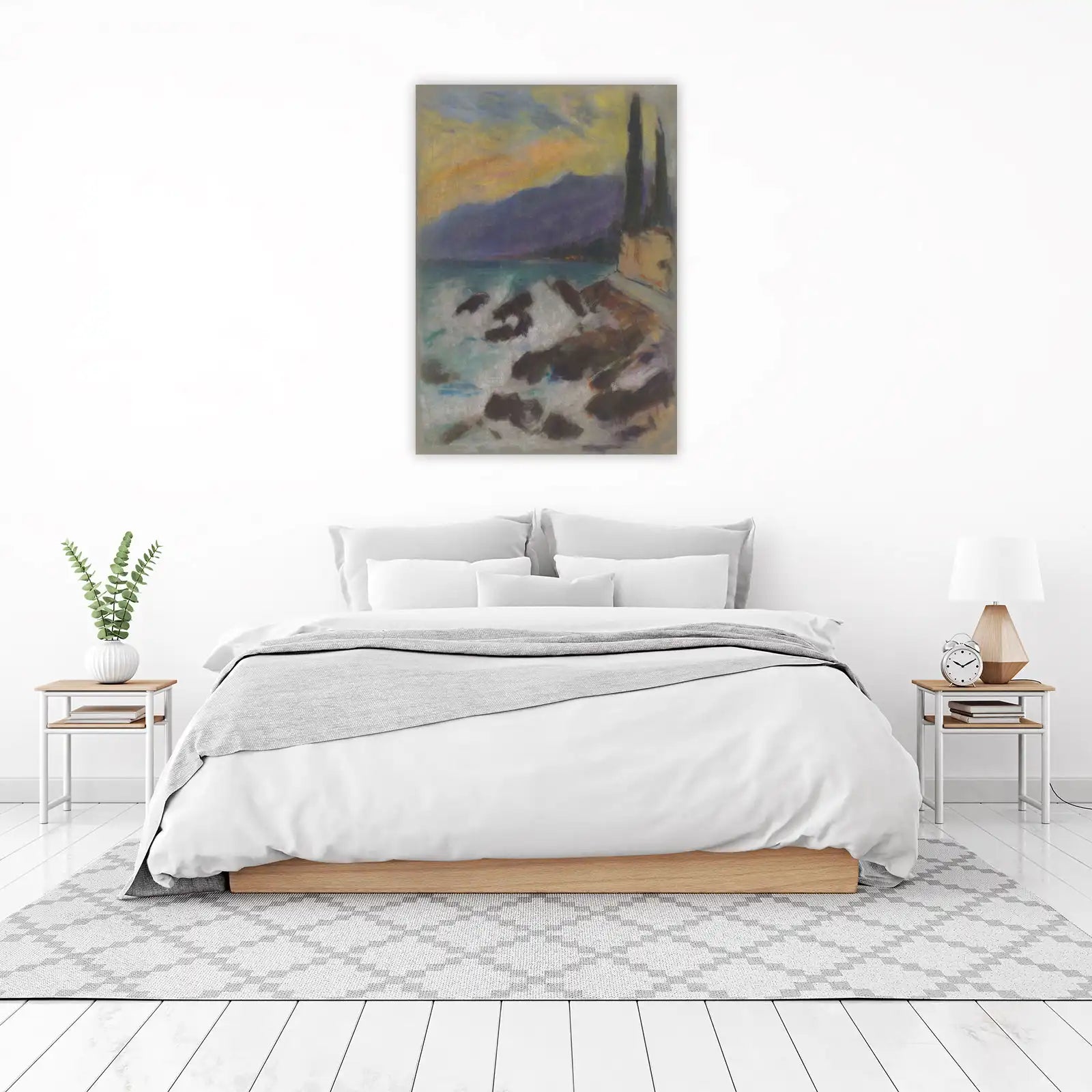 Seascape Cyprus Trees Wall Art