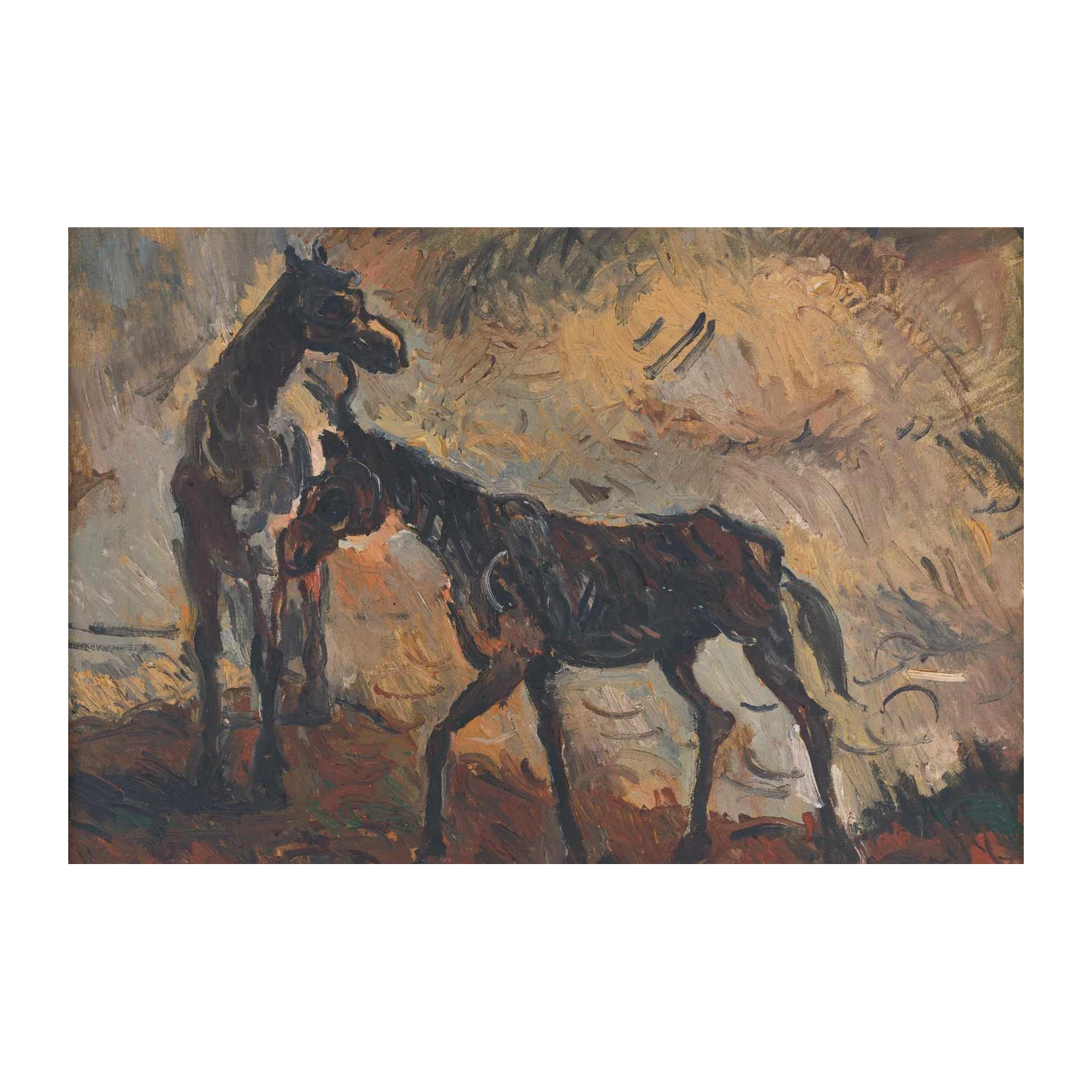 Majestic Horses Expressive Oil Painting Wall Art