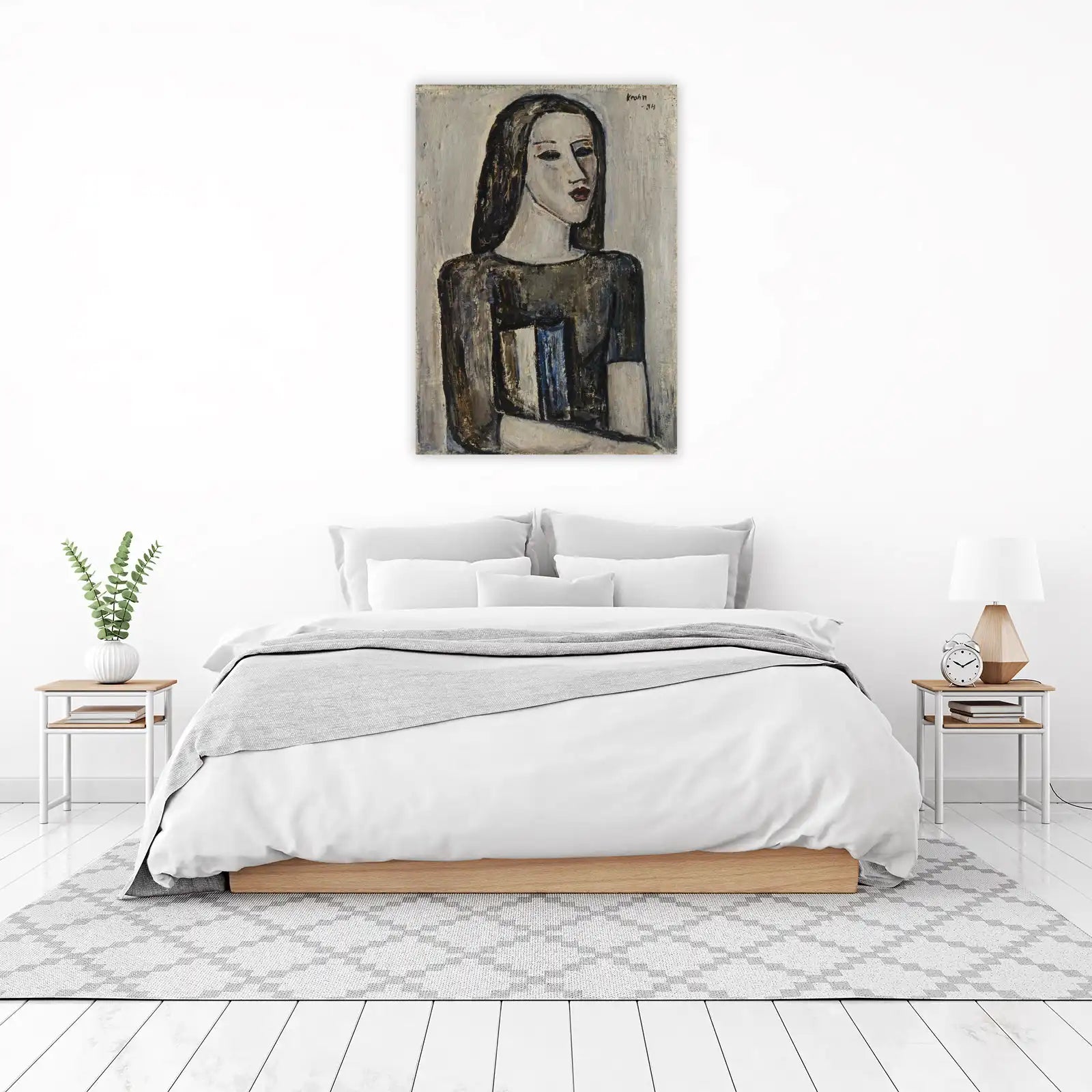 Modern Portrait Woman Oil Painting Wall Art