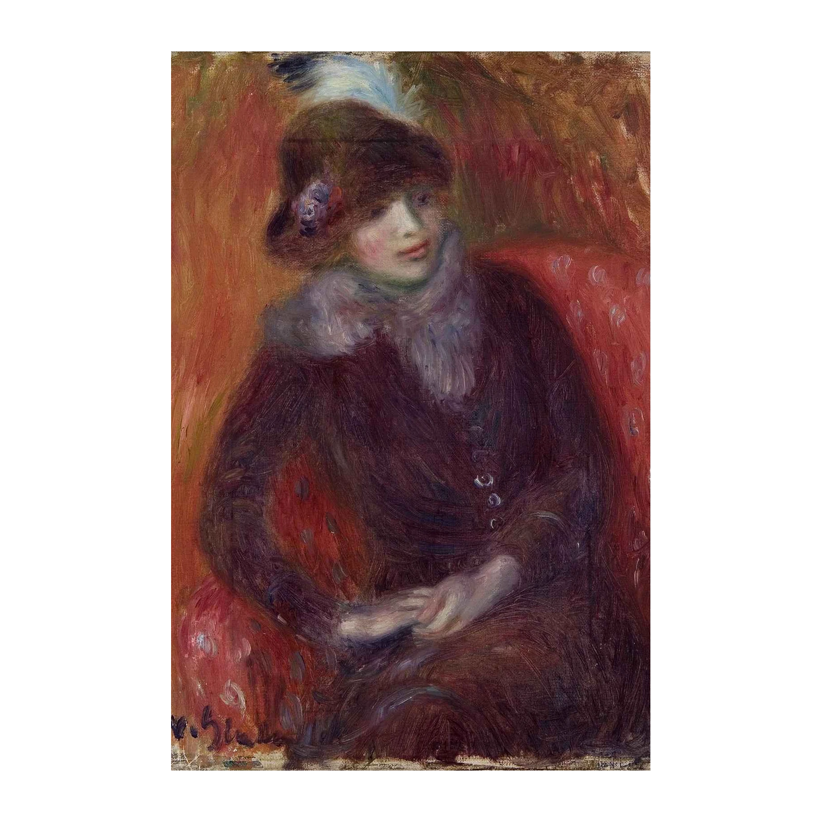 Elegant Lady Portrait Impressionist Wall Art