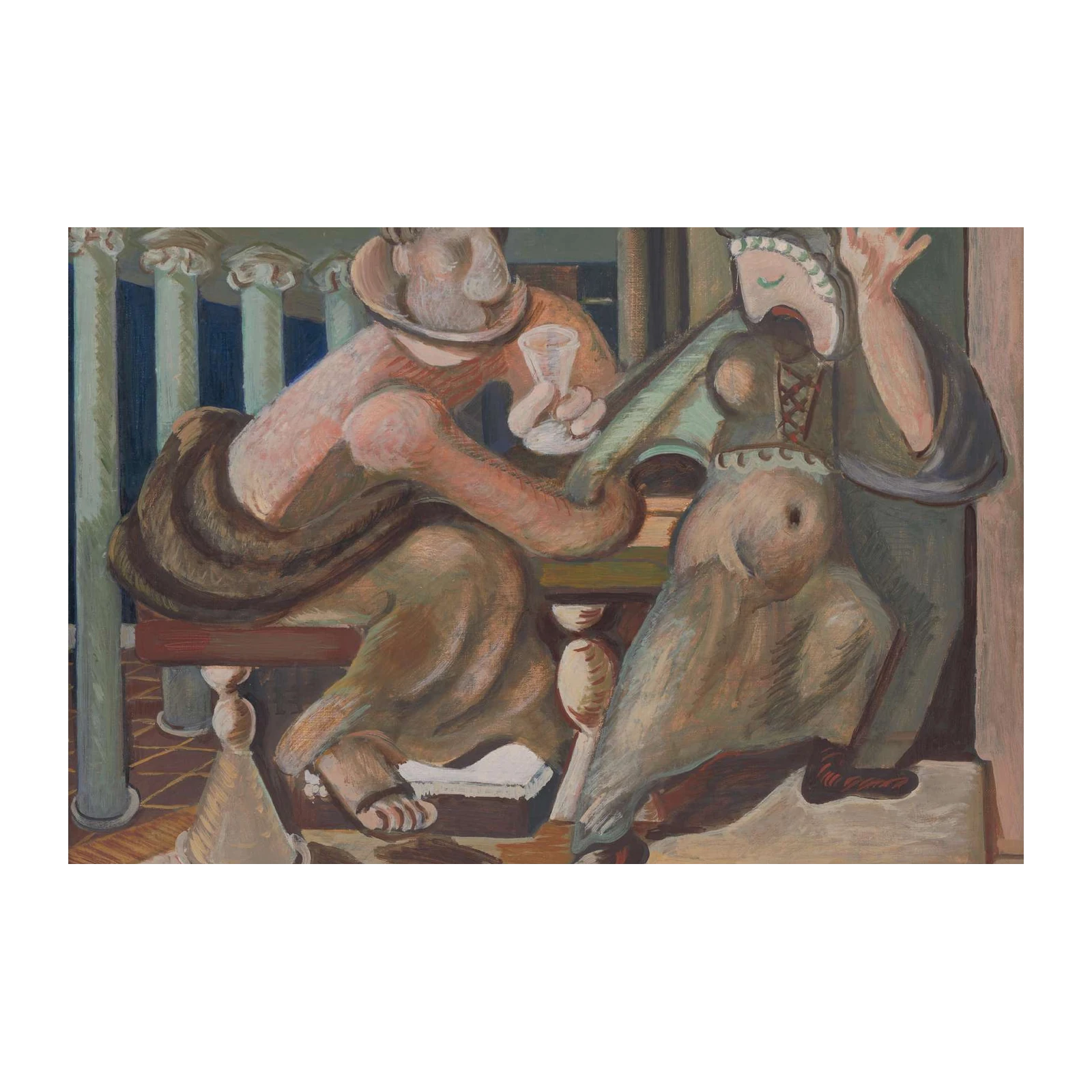 Figurative Drinkers Abstract Wall Art