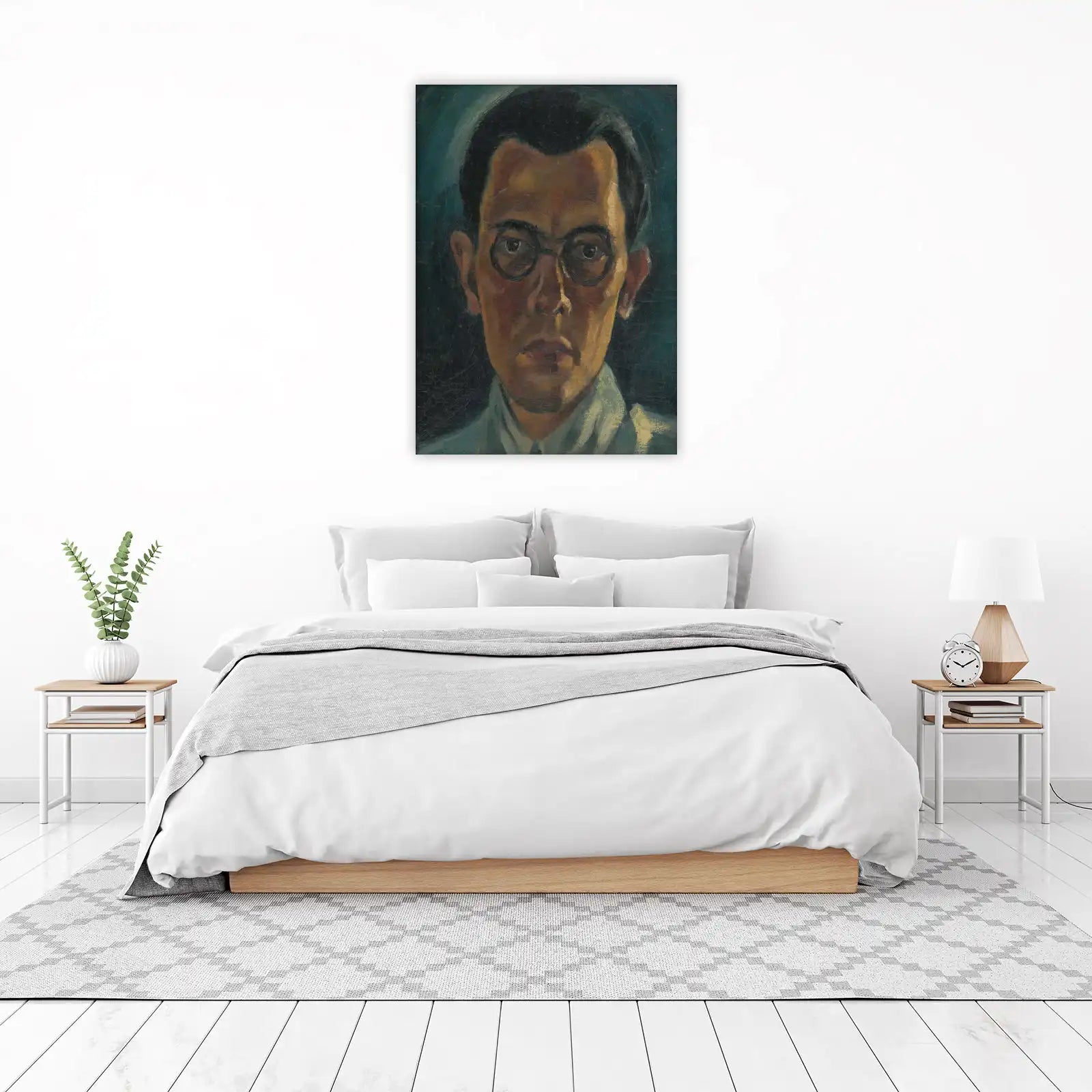 Introspective Portrait with Glasses Wall Art