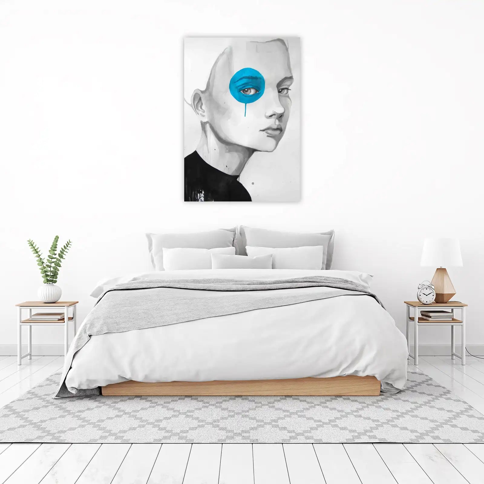 Striking Blue Eye Portrait Wall Art