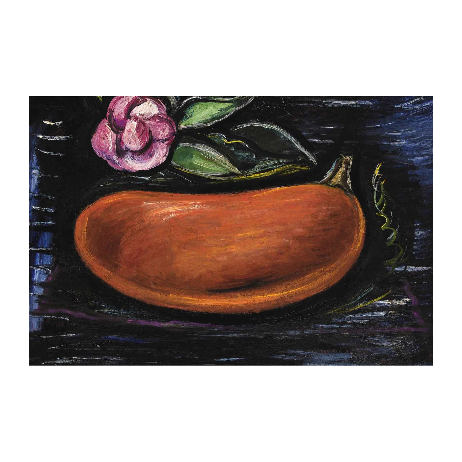 Vibrant Pumpkin & Flower Art Wall Art