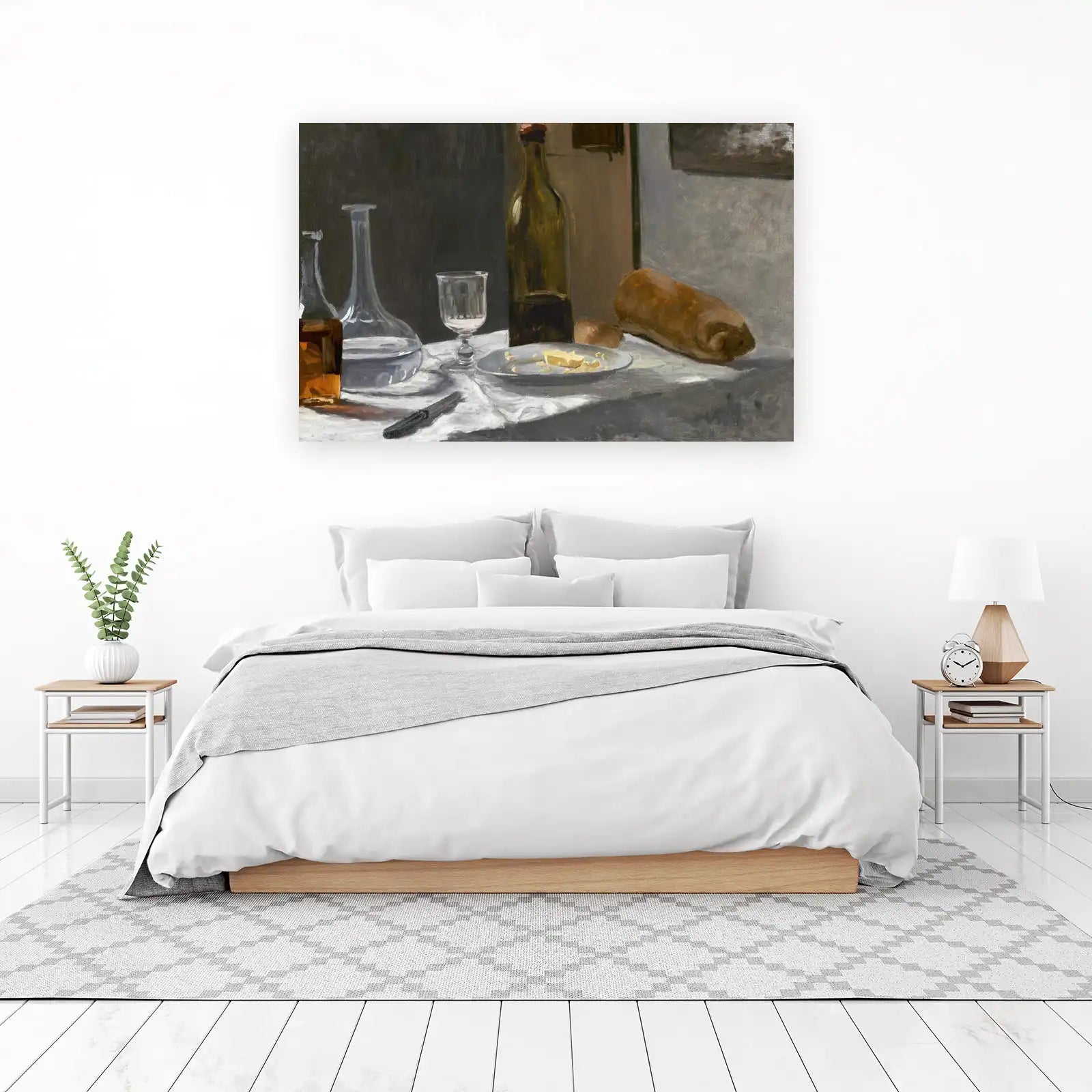 Classic Still Life Wine Bread Wall Art