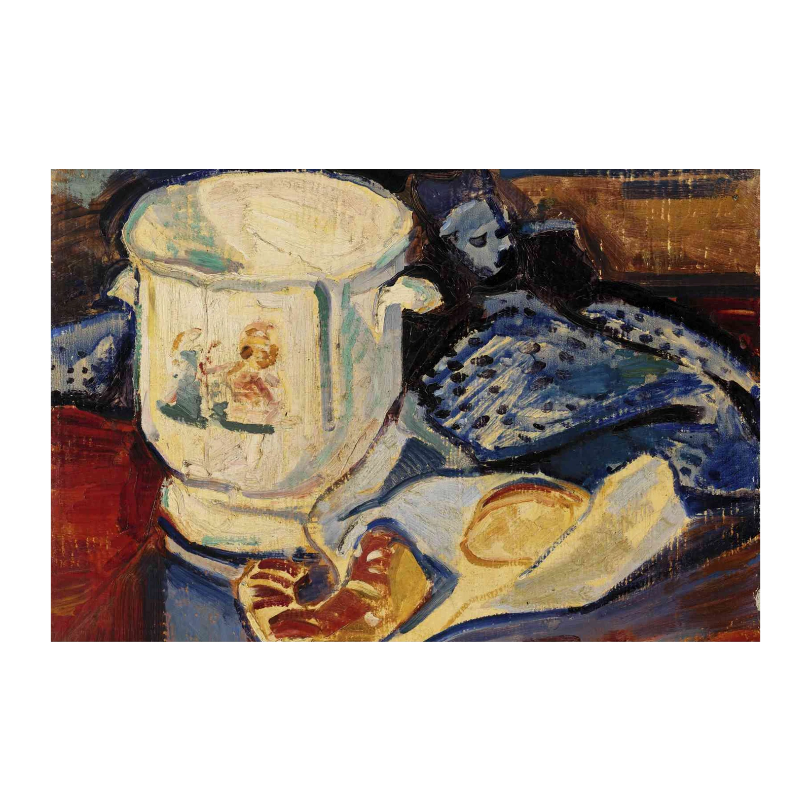 Vibrant Still Life with Earthenware Bowl Wall Art