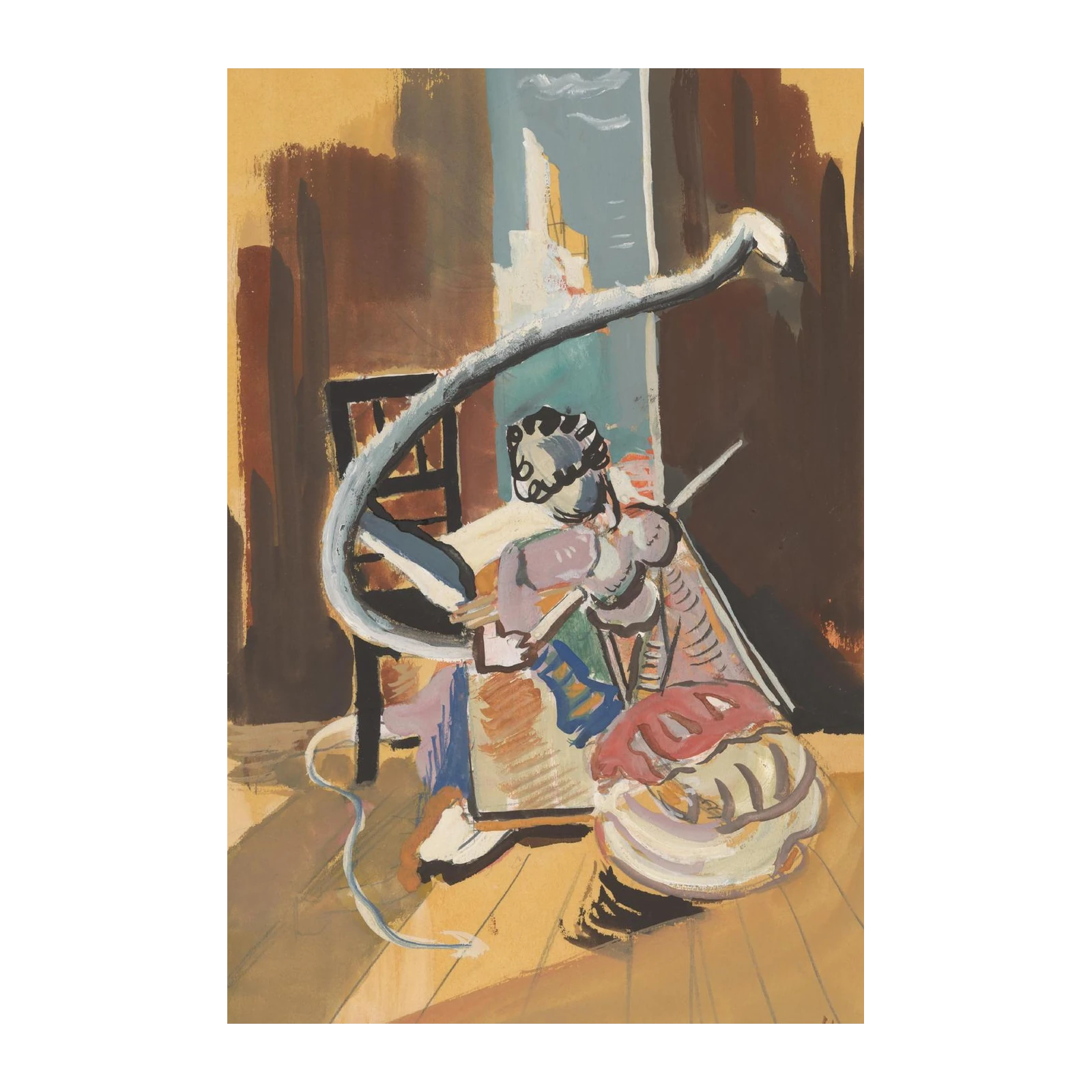 Abstract Figure Reading Wall Art