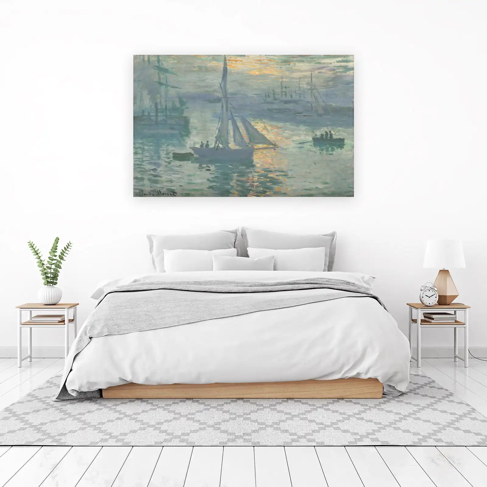 Impressionist Sailboats Sunrise Wall Art