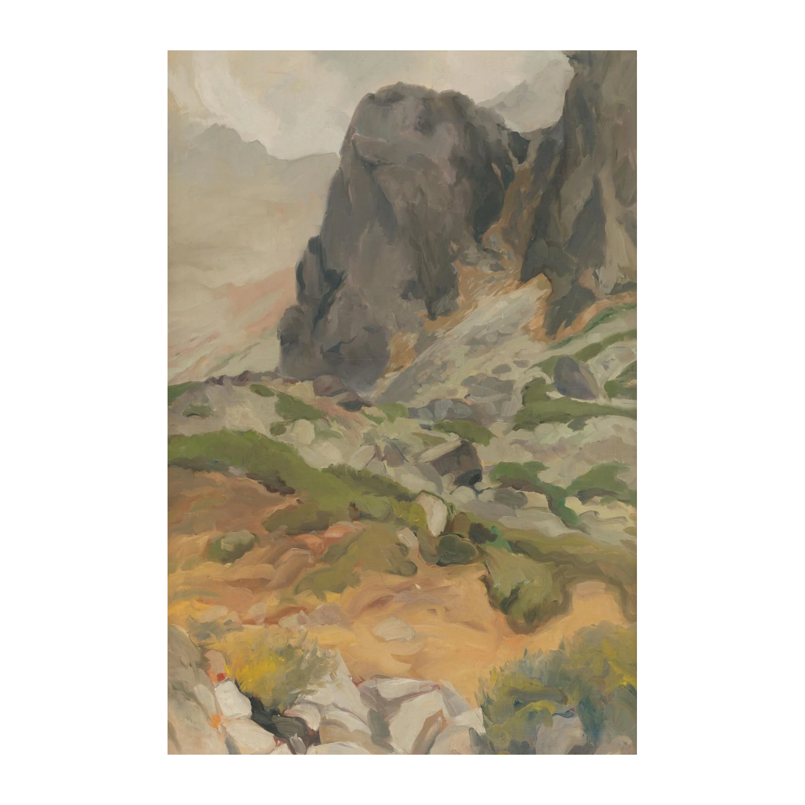 Serene Mountain Landscape Oil Painting Wall Art