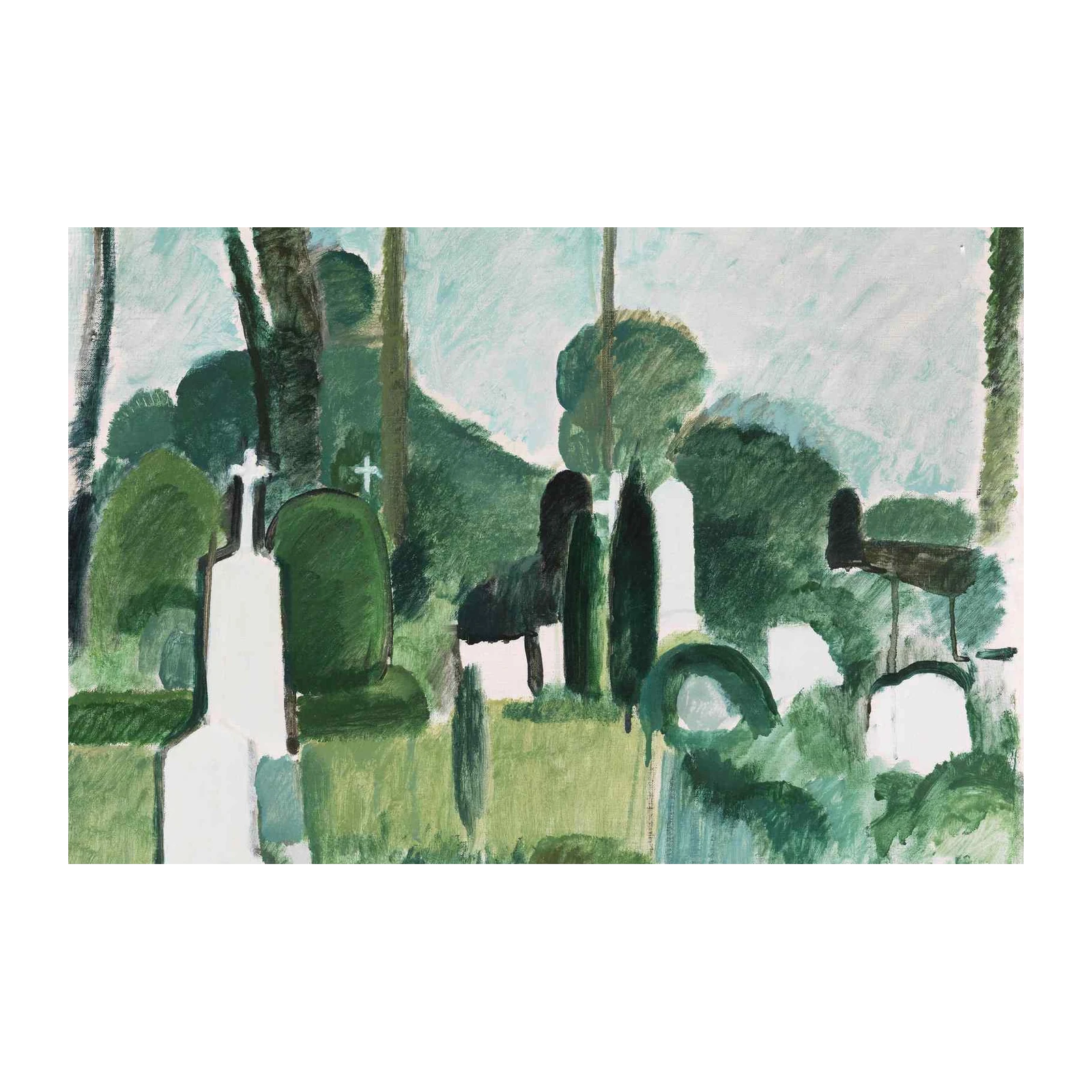 Serene Cemetery Landscape Wall Art
