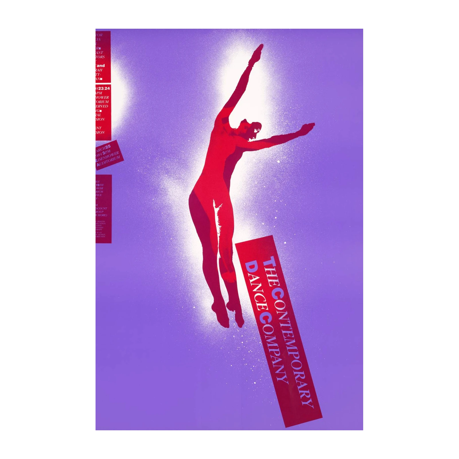 Vibrant Dancer Silhouette Red & Purple Wall Art