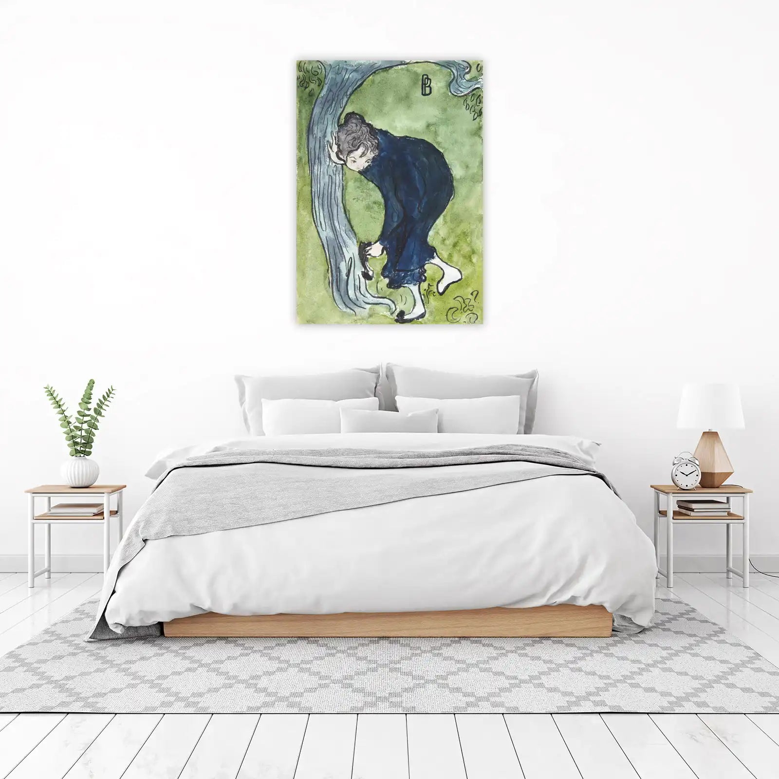 Whimsical Child by Tree Wall Art - Art Deco