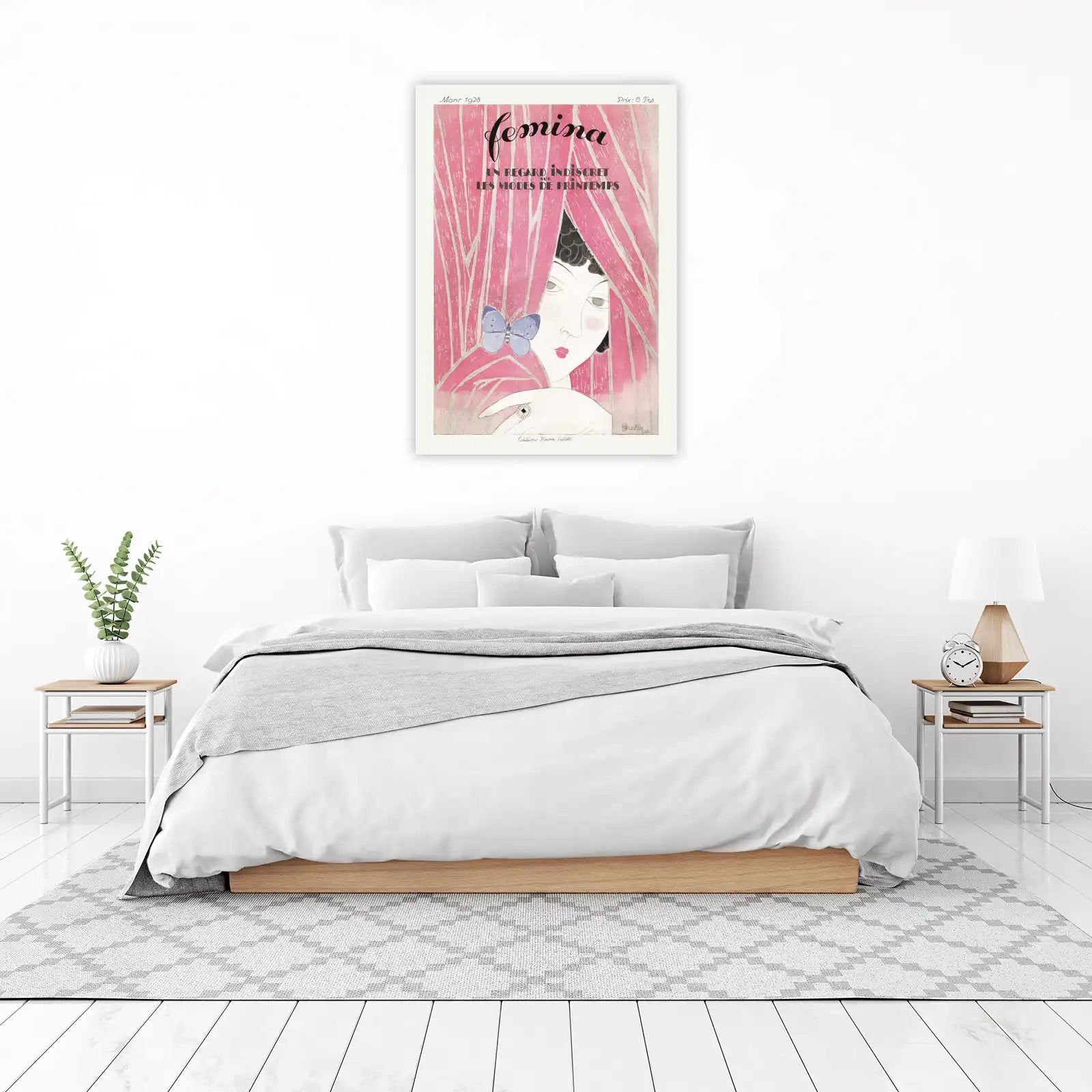 Vintage Femme Fatale Butterfly Art Wall Art