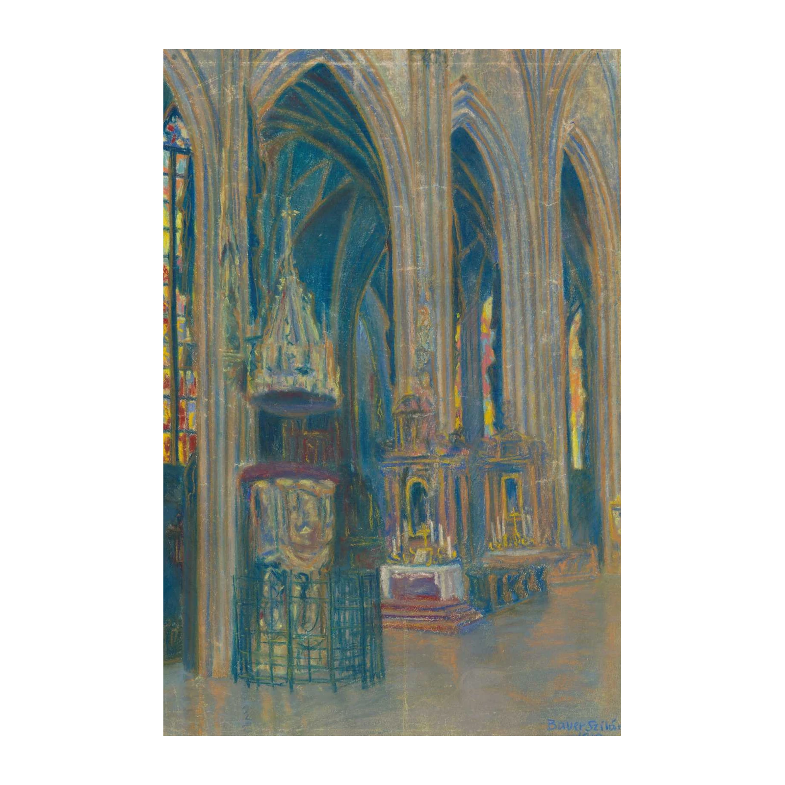 Gothic Cathedral Interior Art Wall Art