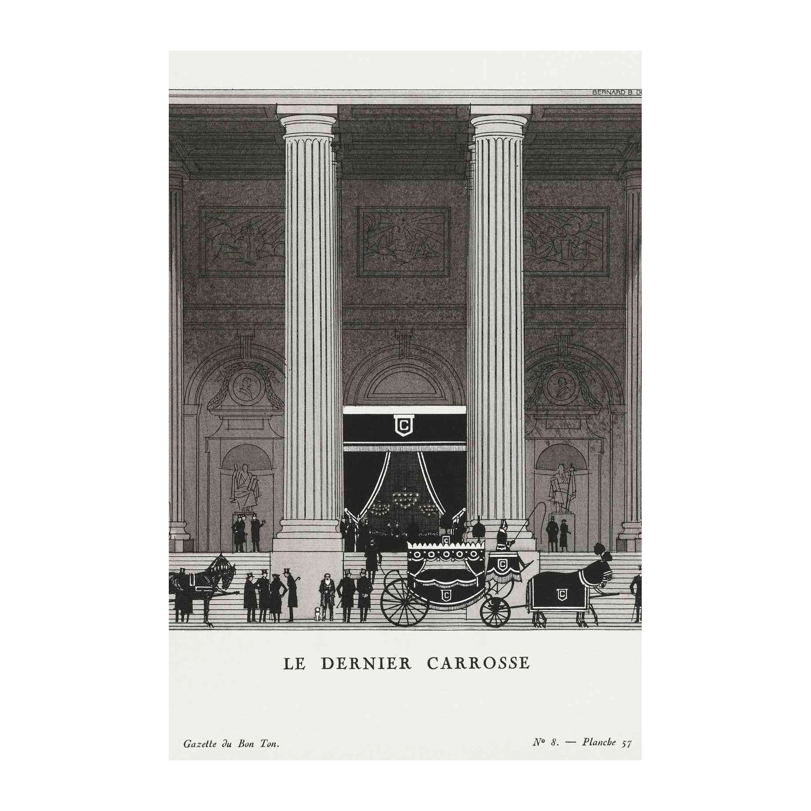 Vintage Carrosse & Columns Art Wall Art