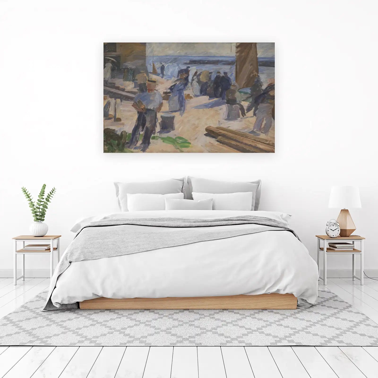 Coastal Harbour Scene Impressionist Wall Art