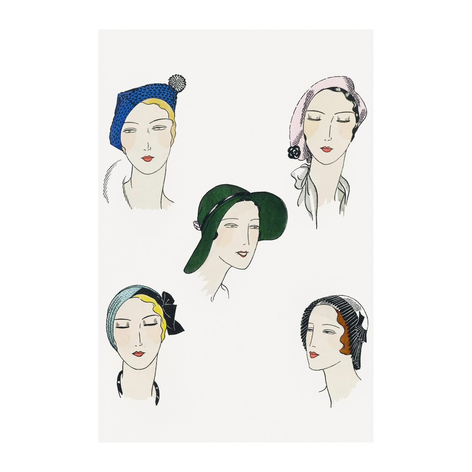 Vintage Fashion Portraits 1920s Style Wall Art
