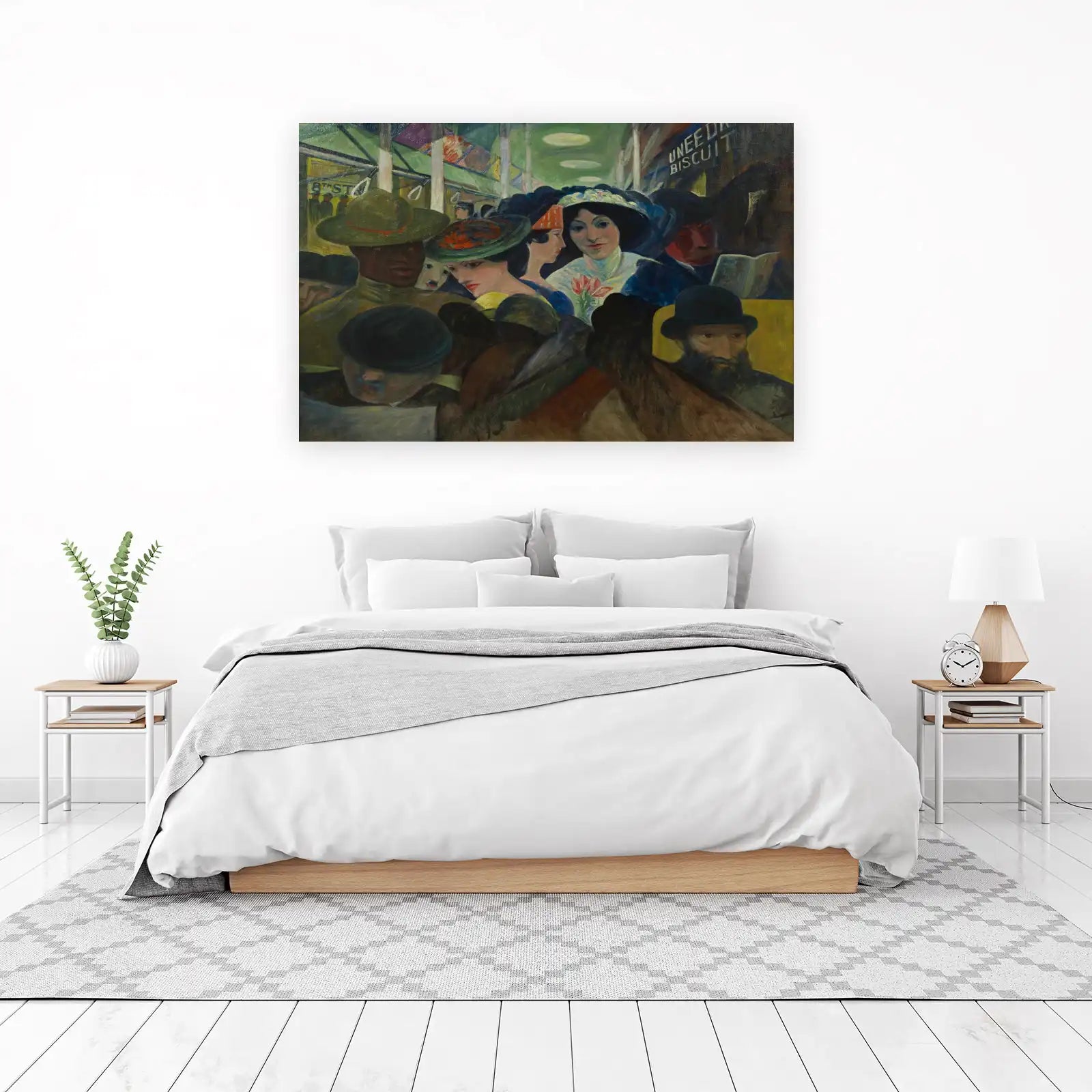 Urban Commute Scene Vintage Wall Art