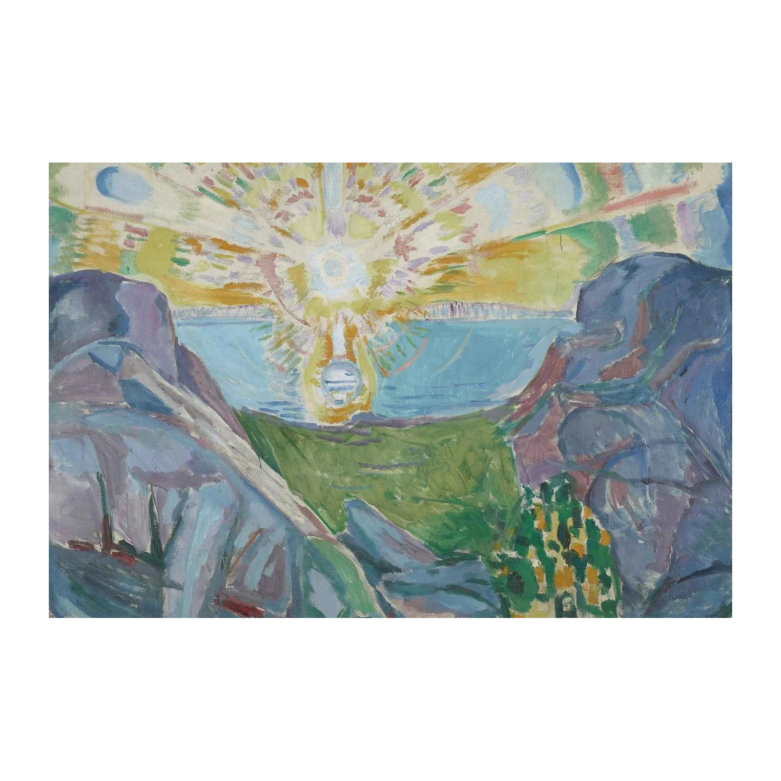 Radiant Sun Landscape Expressionist Wall Art