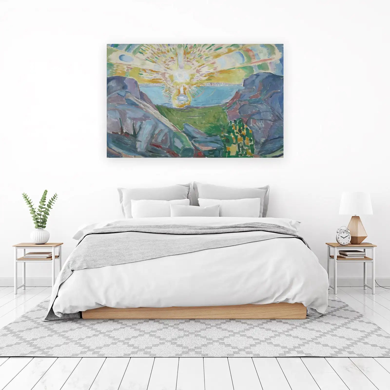 Radiant Sun Landscape Expressionist Wall Art