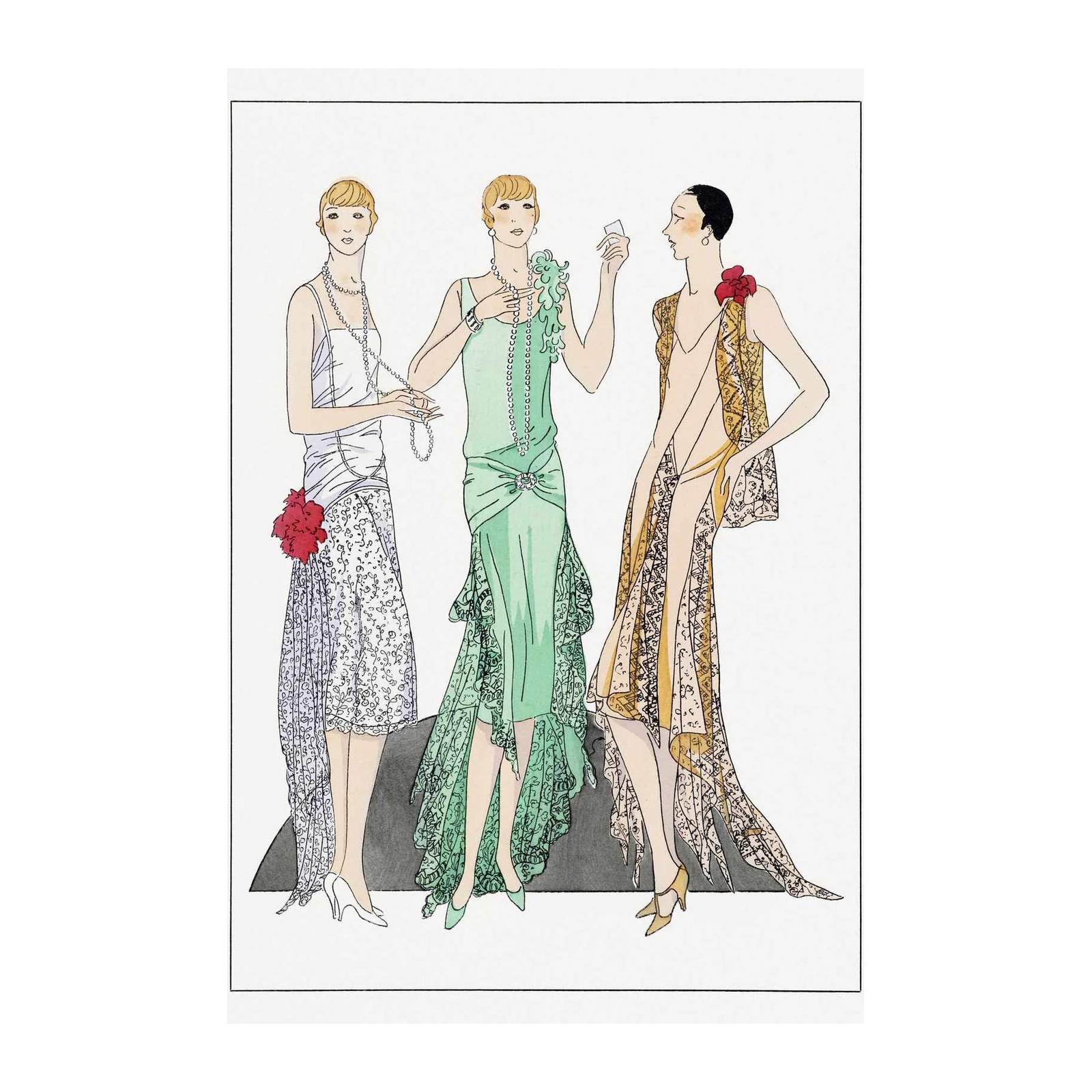Elegant Flapper Fashion Art Wall Art