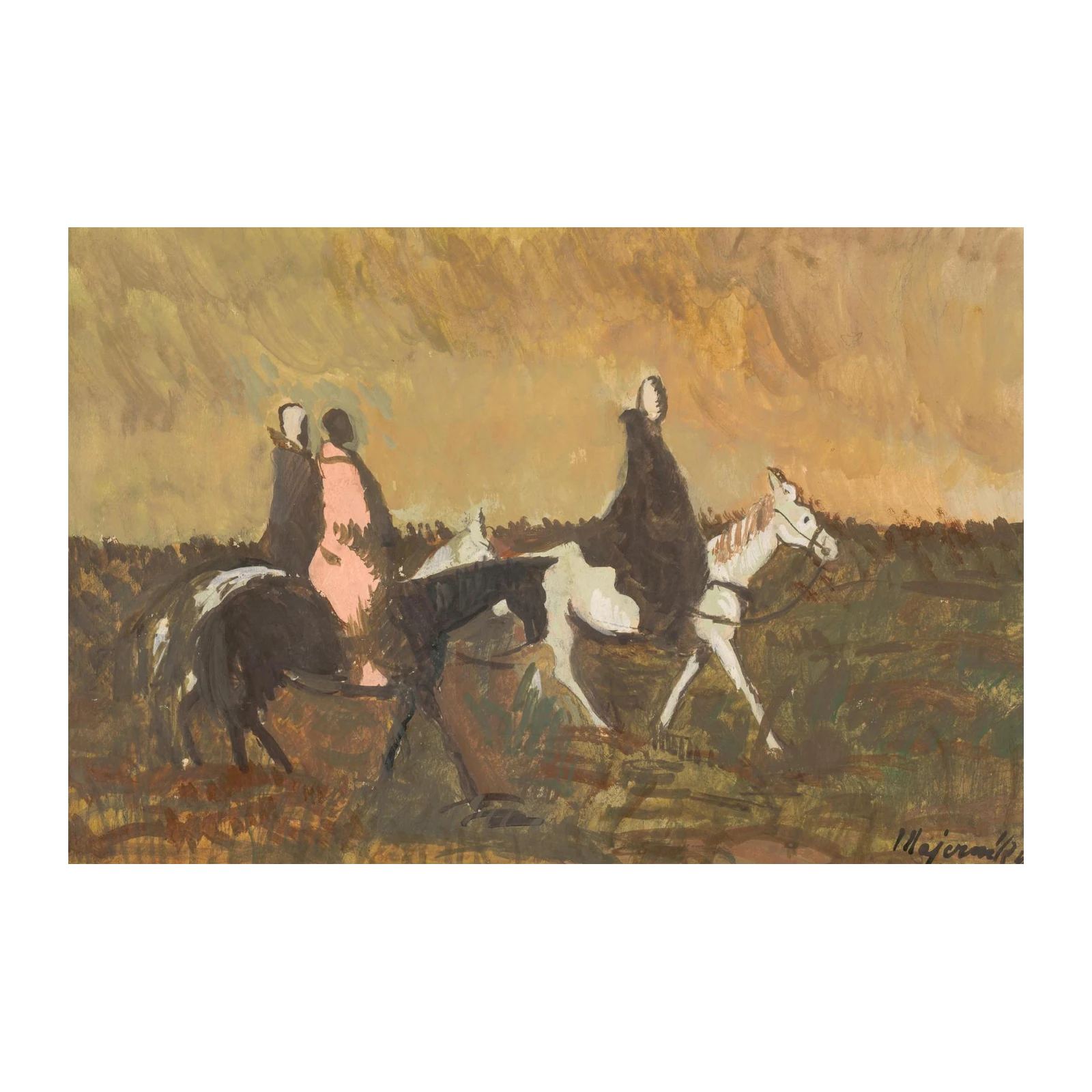 Horseback Riders Impressionist Wall Art