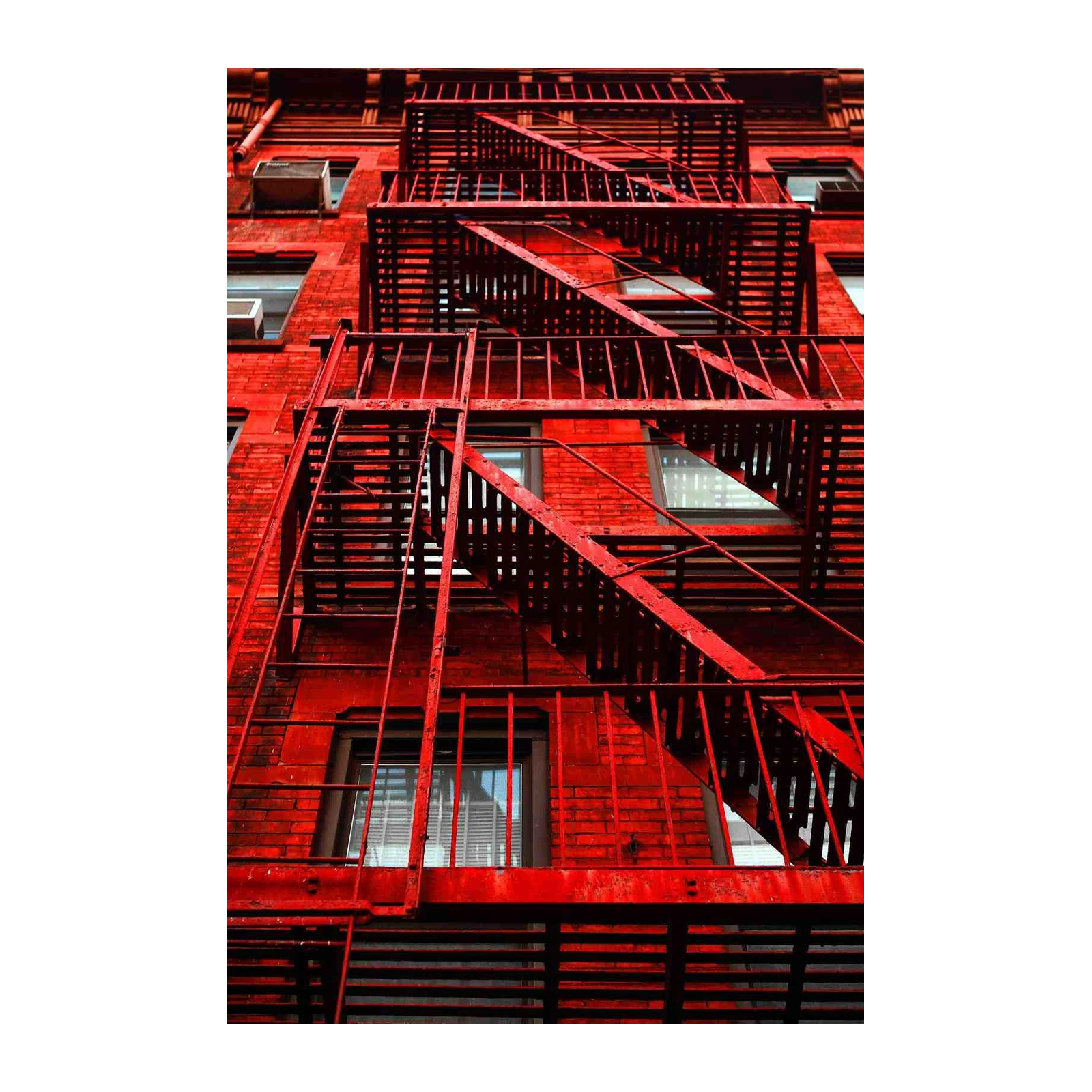 Urban Red Fire Escape Wall Art