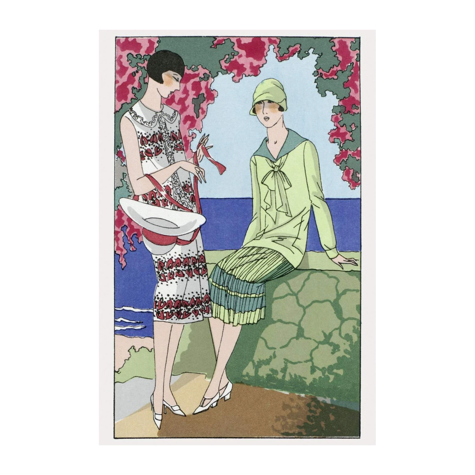 Art Deco Elegance Two Women Wall Art