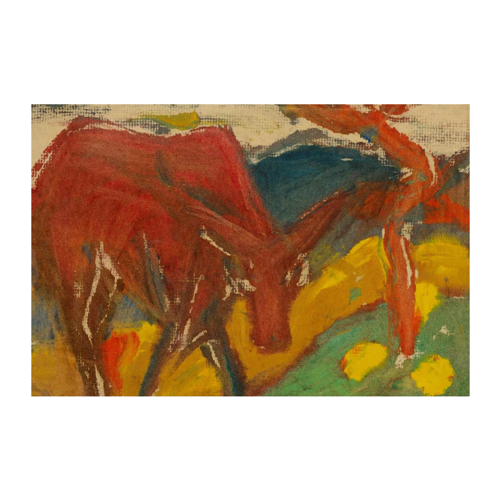 Vibrant Abstract Deer Impressionist Wall Art