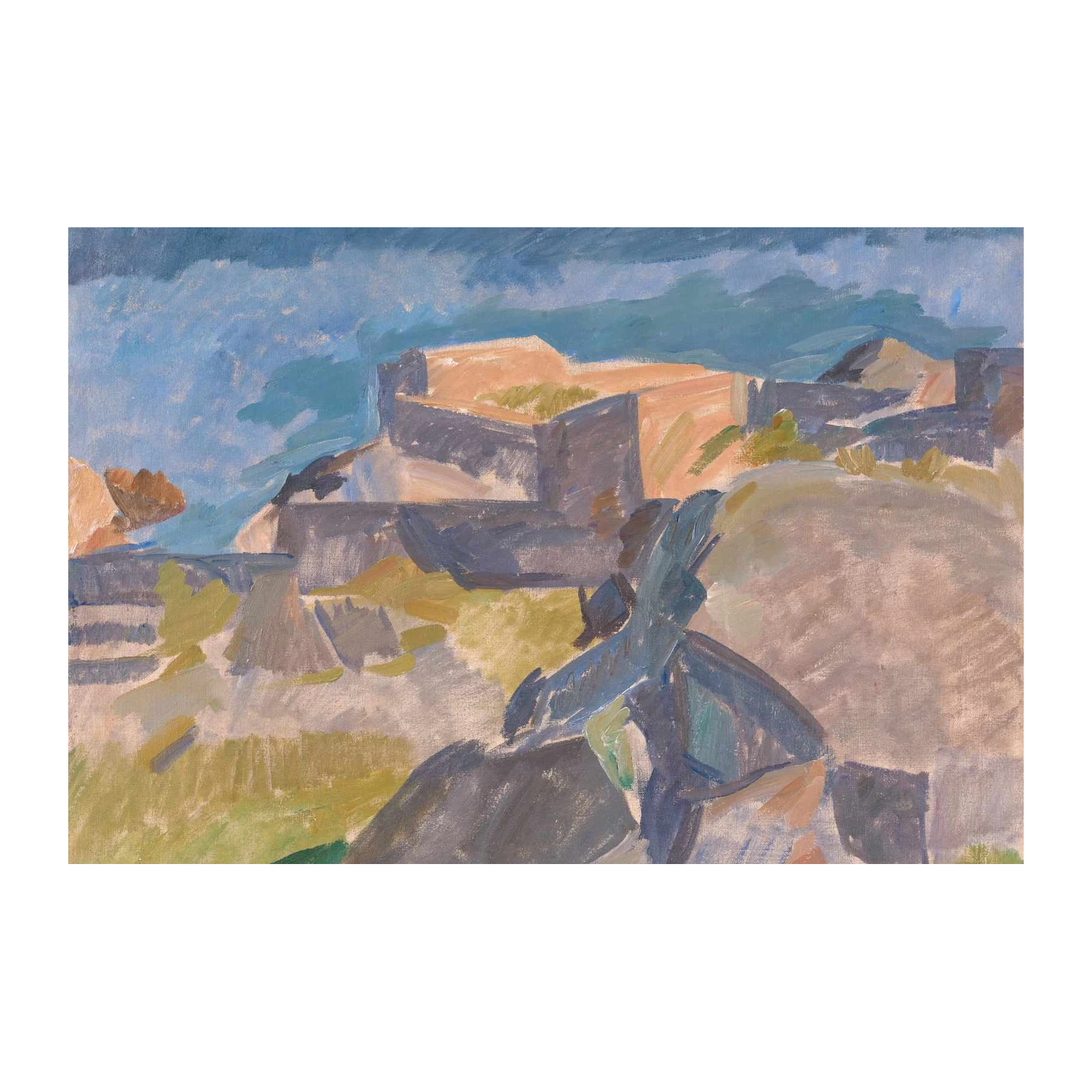Coastal Fortress Landscape Wall Art