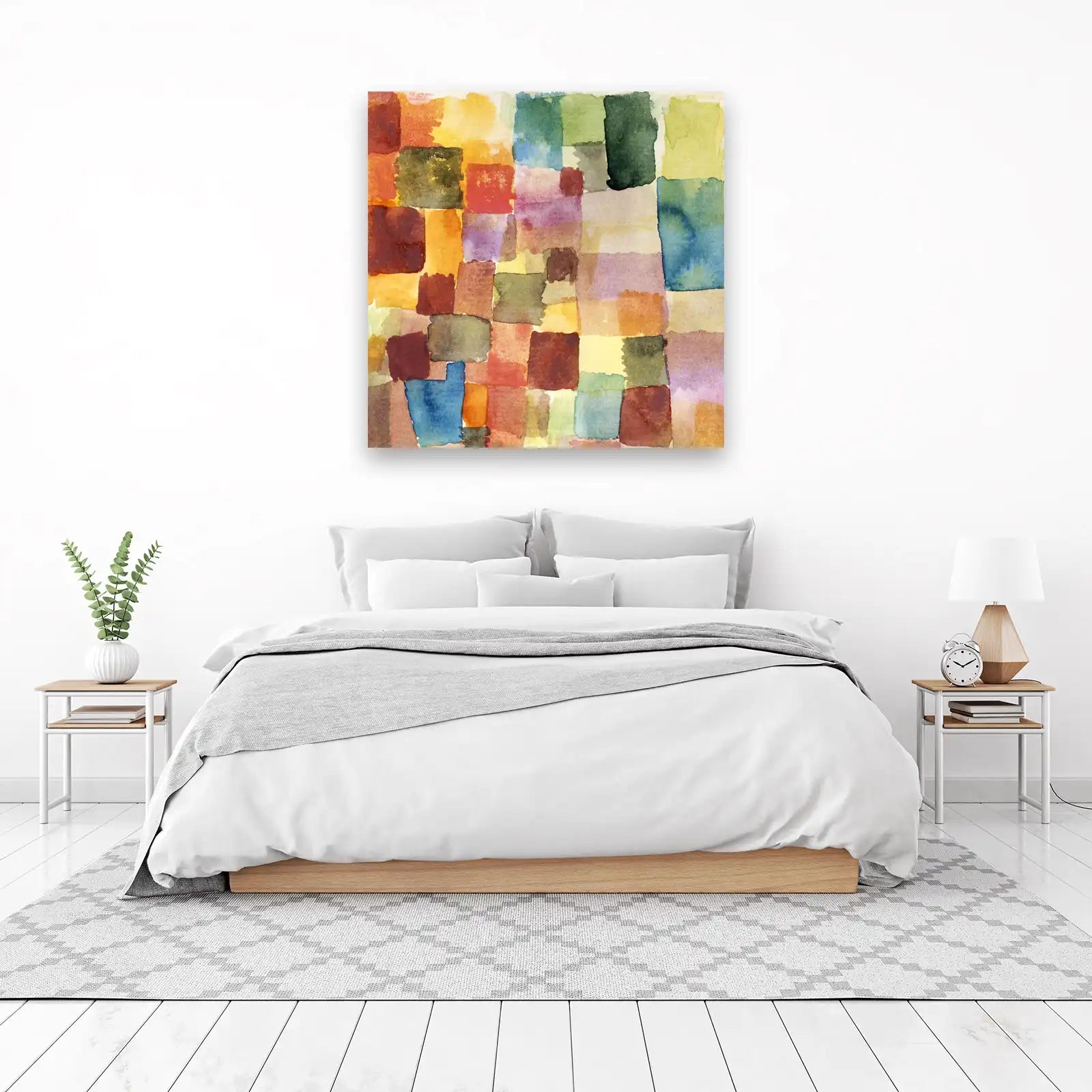 Abstract Color Block Watercolor Wall Art