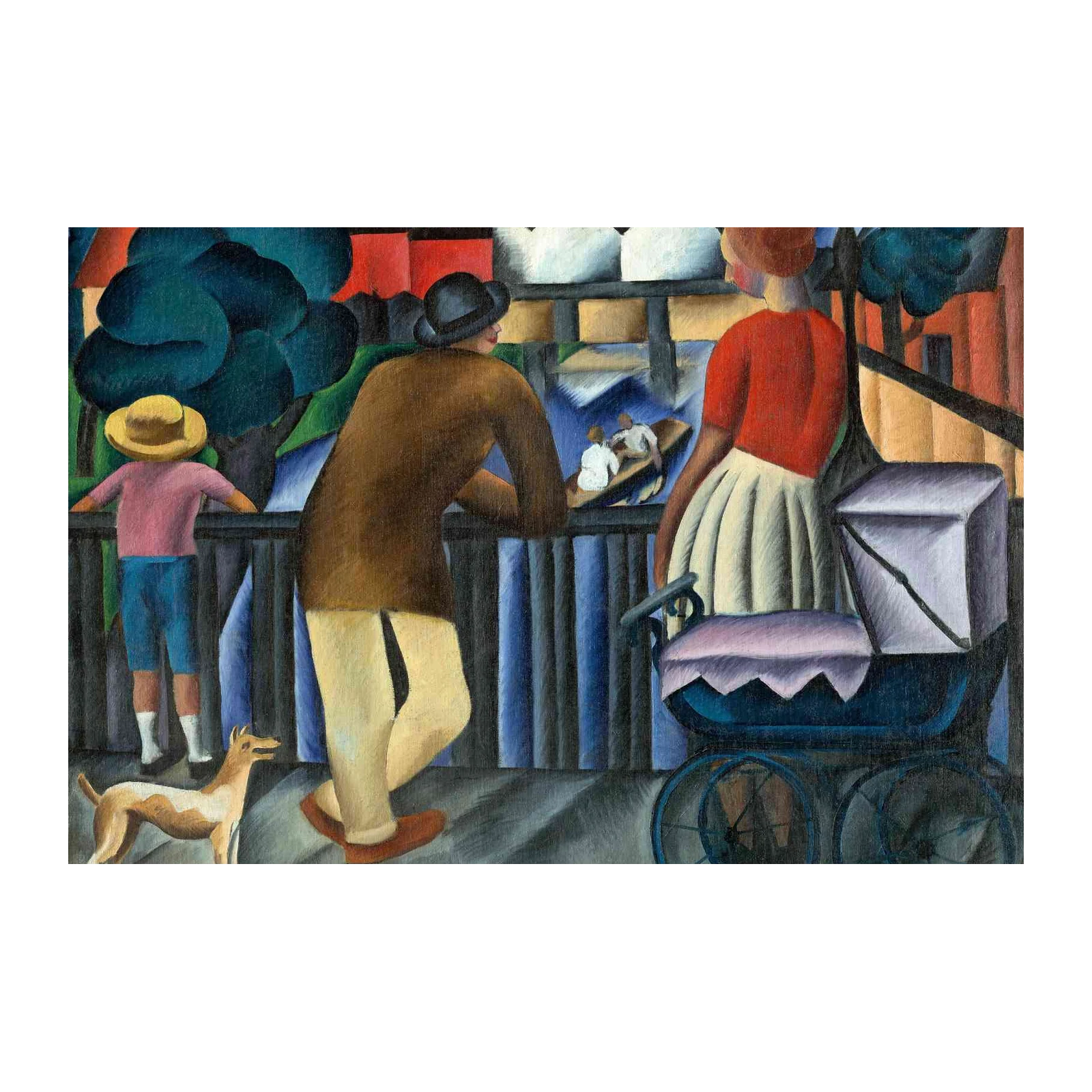 Art Deco Family Scene Wall Art