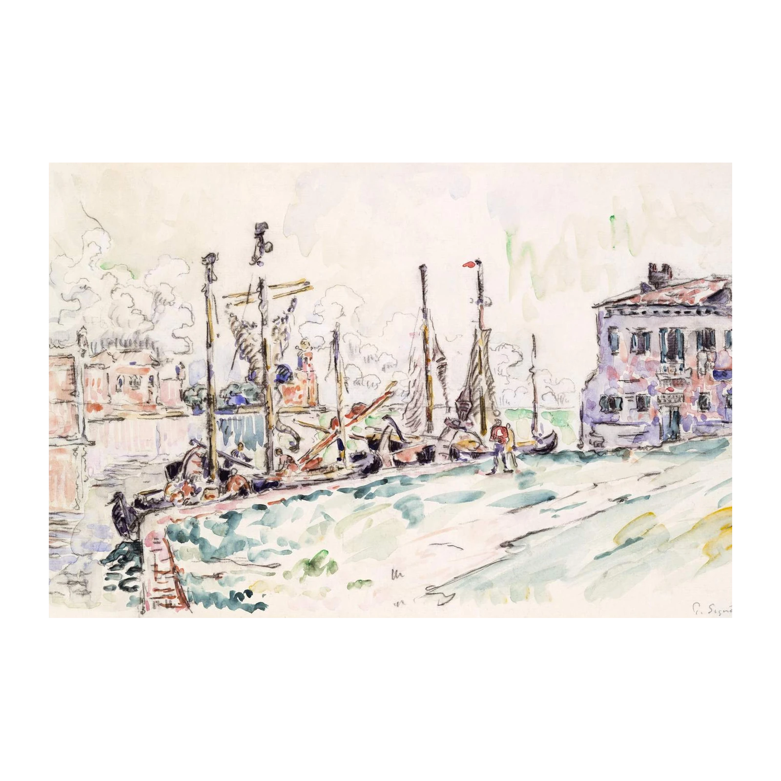 Venetian Harbor Boats Wall Art