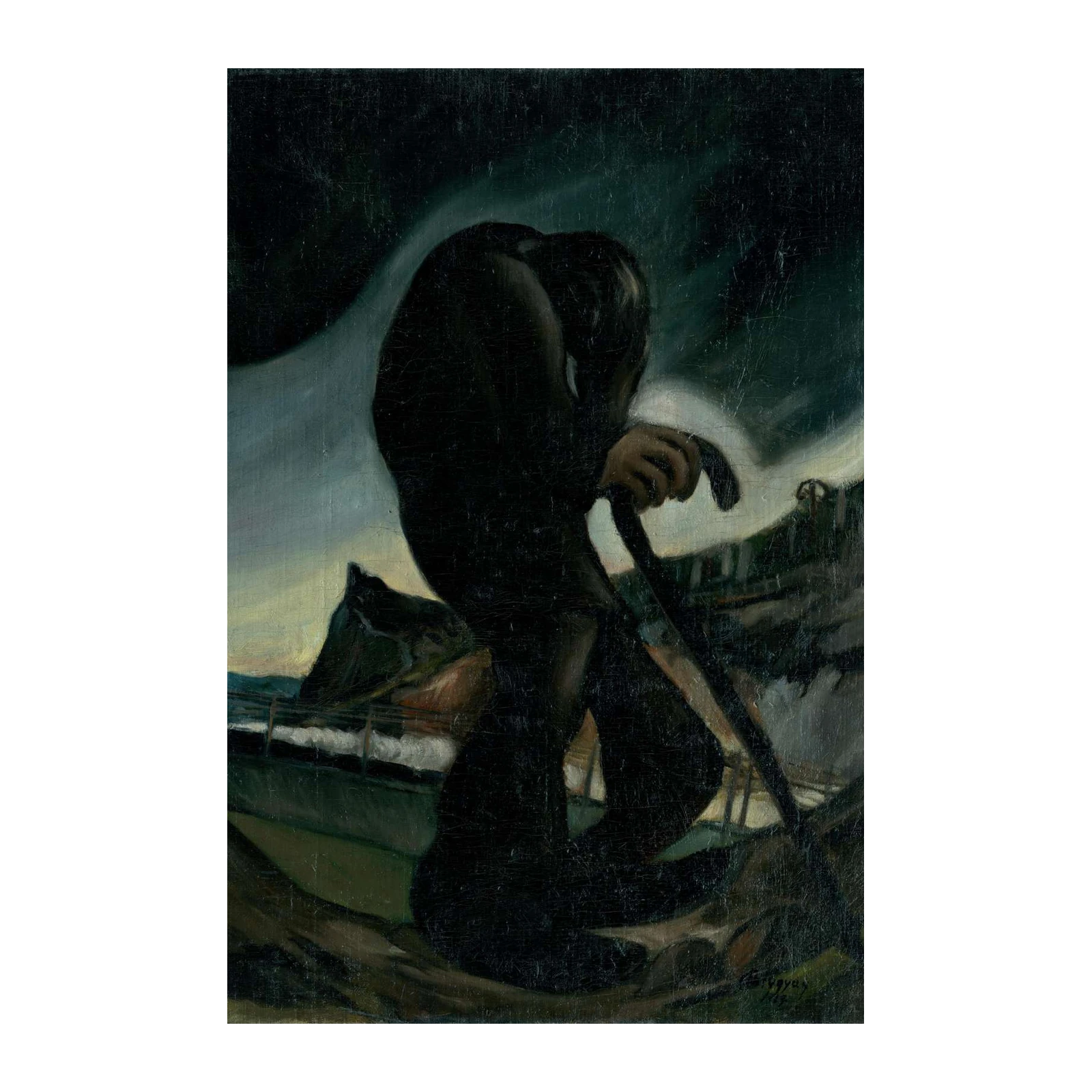 Melancholy Wanderer Textured Wall Art