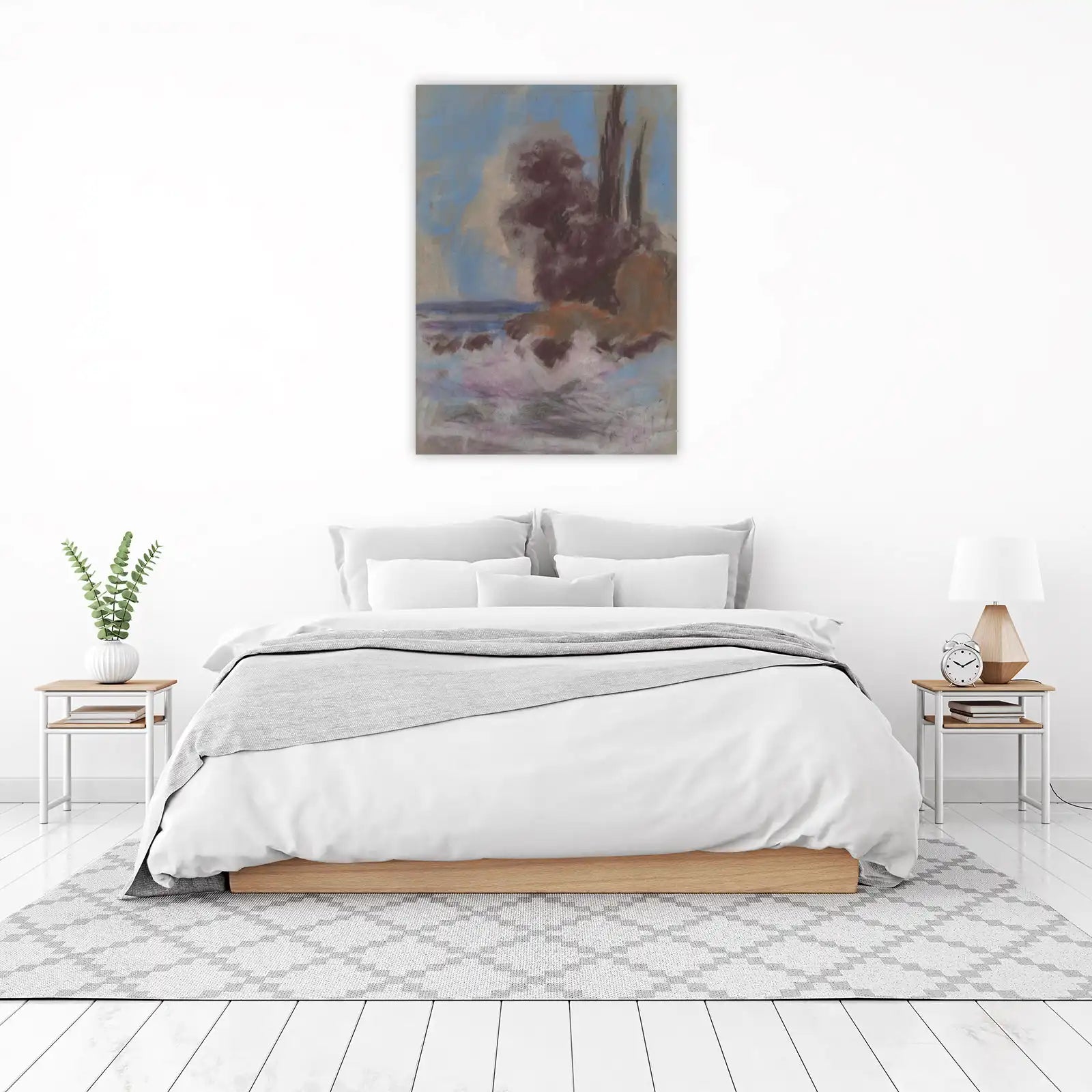 Coastal Storm Landscape Pastel Wall Art