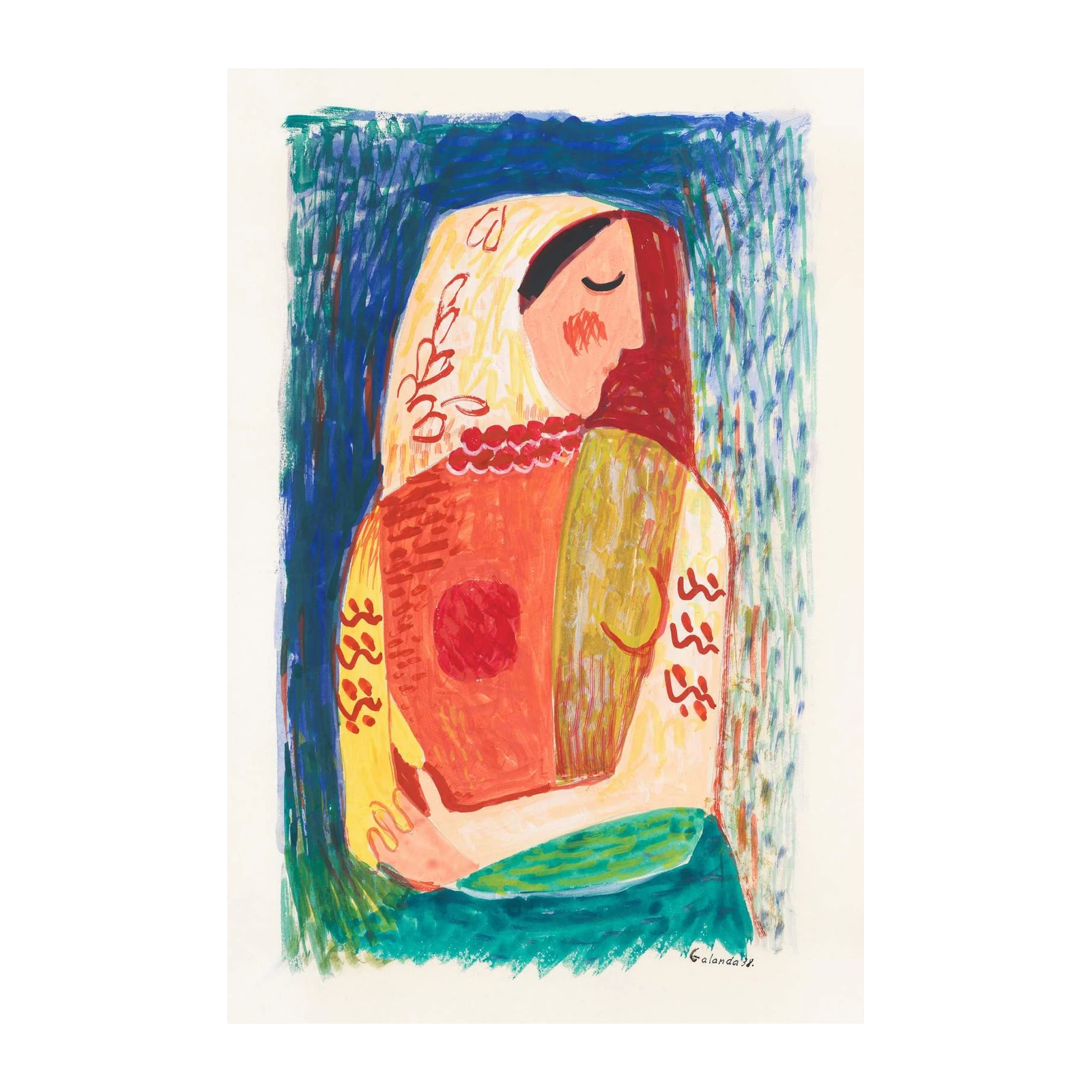 Vibrant Abstract Figure Wall Art Art