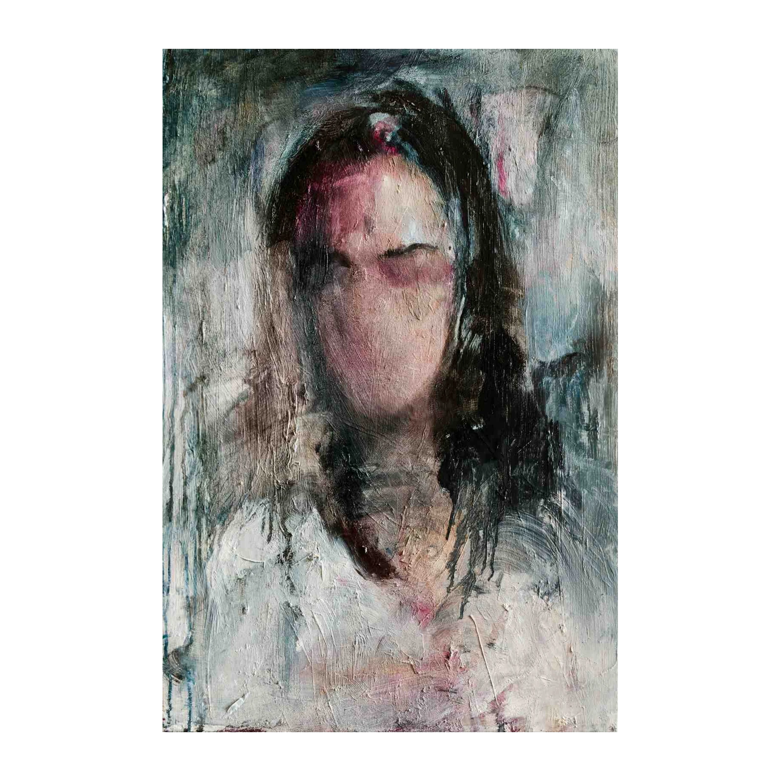 Abstract Portrait Wall Art - Modern Textured Art