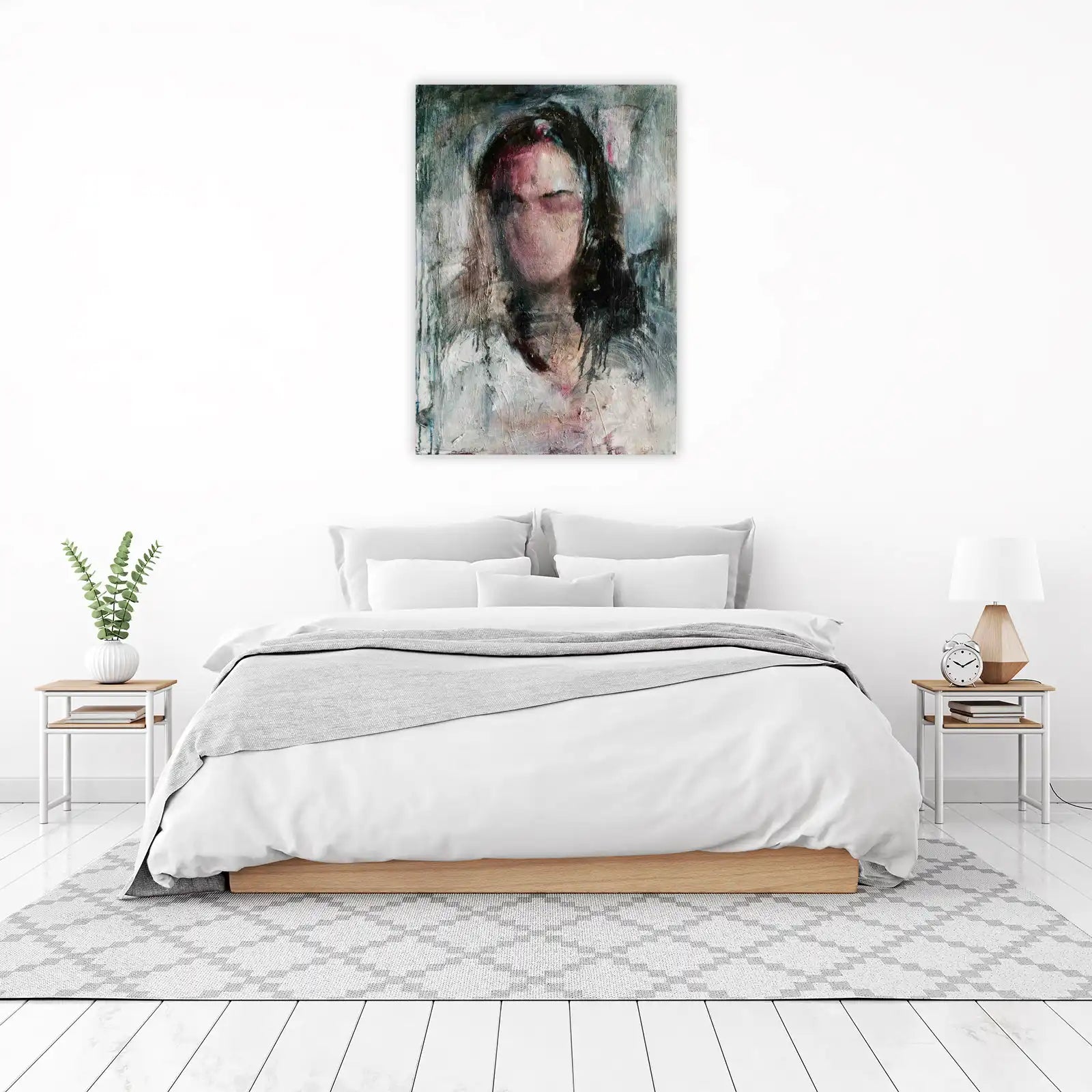 Abstract Portrait Wall Art - Modern Textured Art