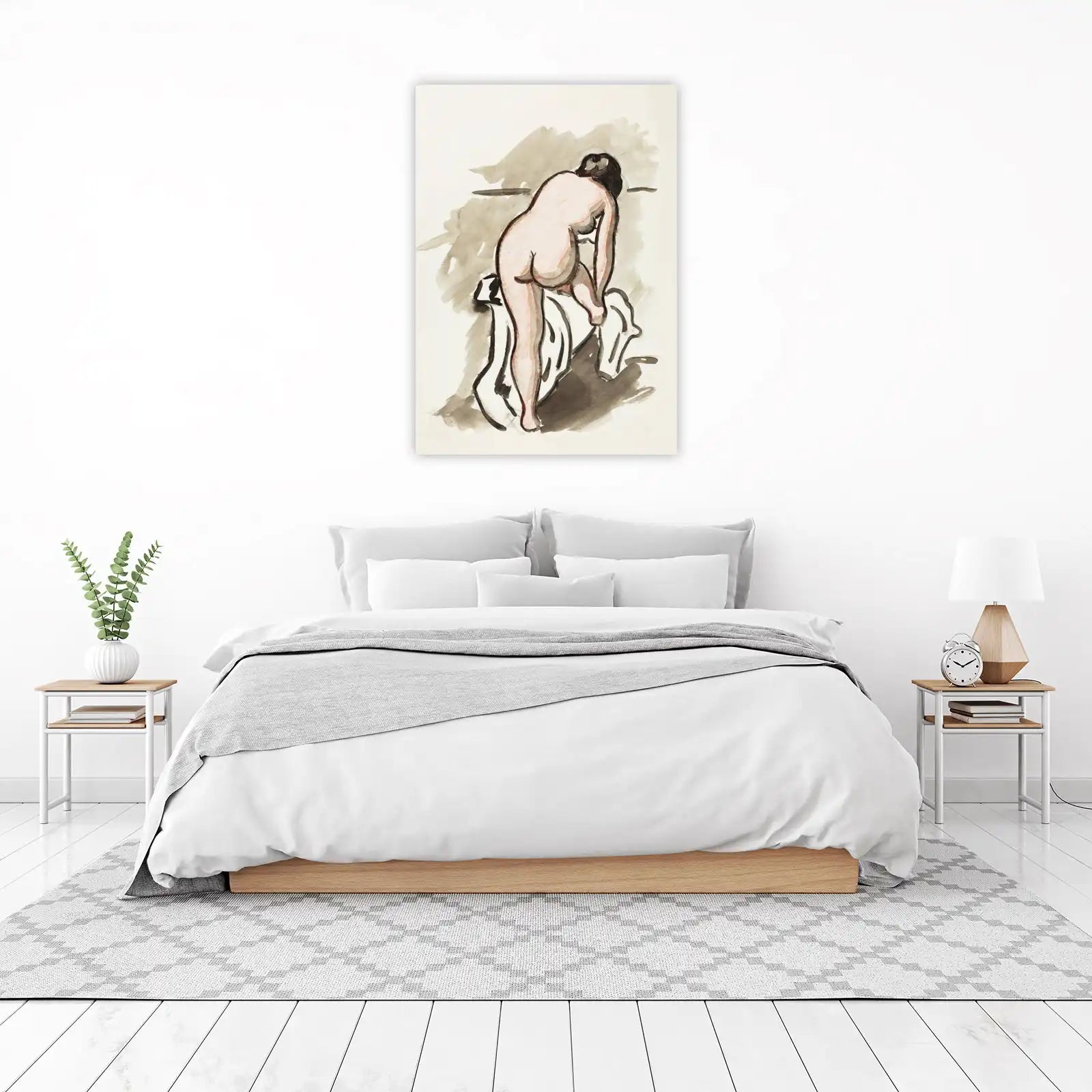 Elegant Nude Woman Sketch Wall Art