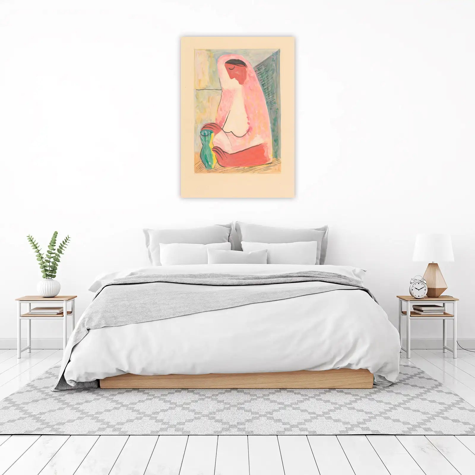 Serene Woman with Vase Wall Art