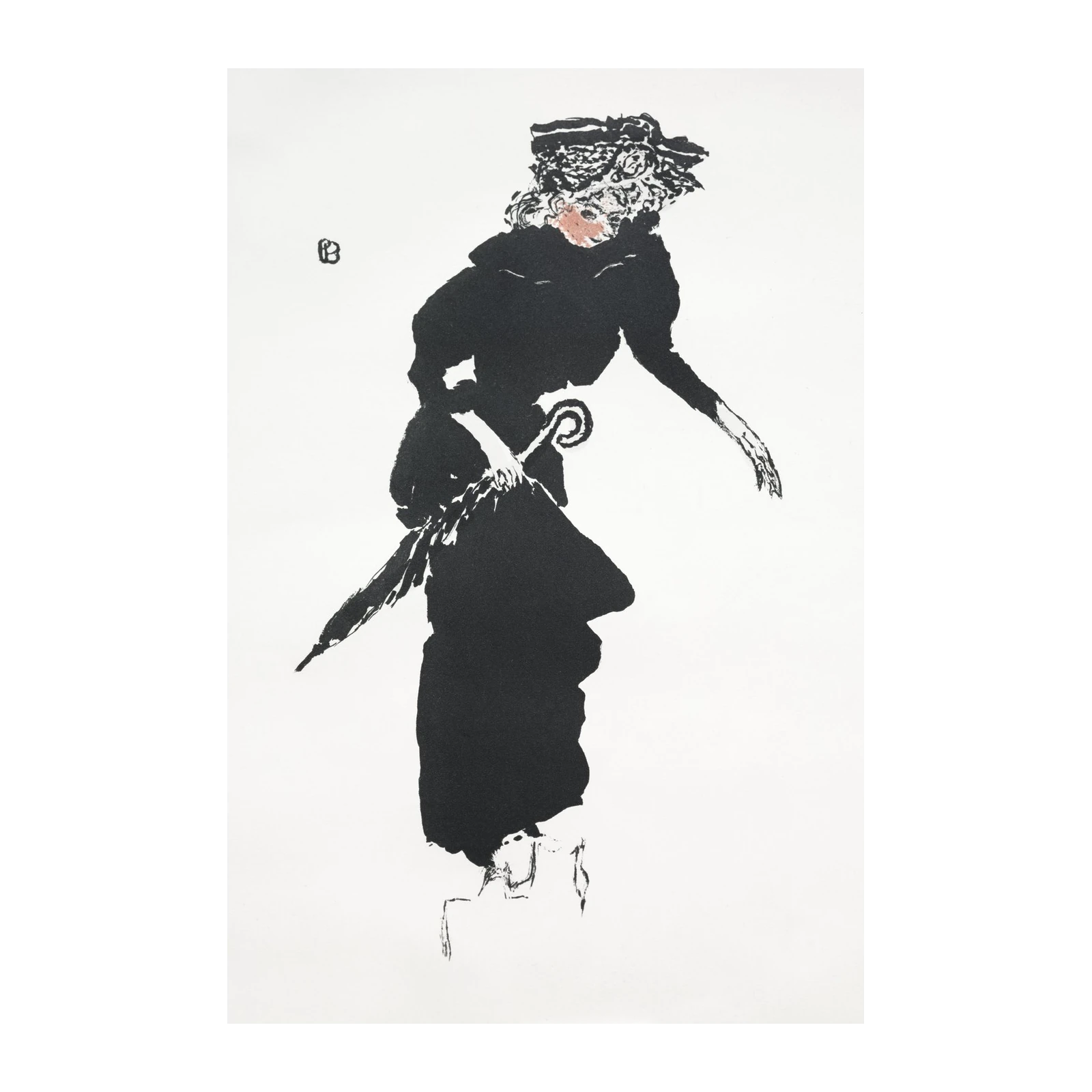 Elegant Parisian Lady with Umbrella Wall Art
